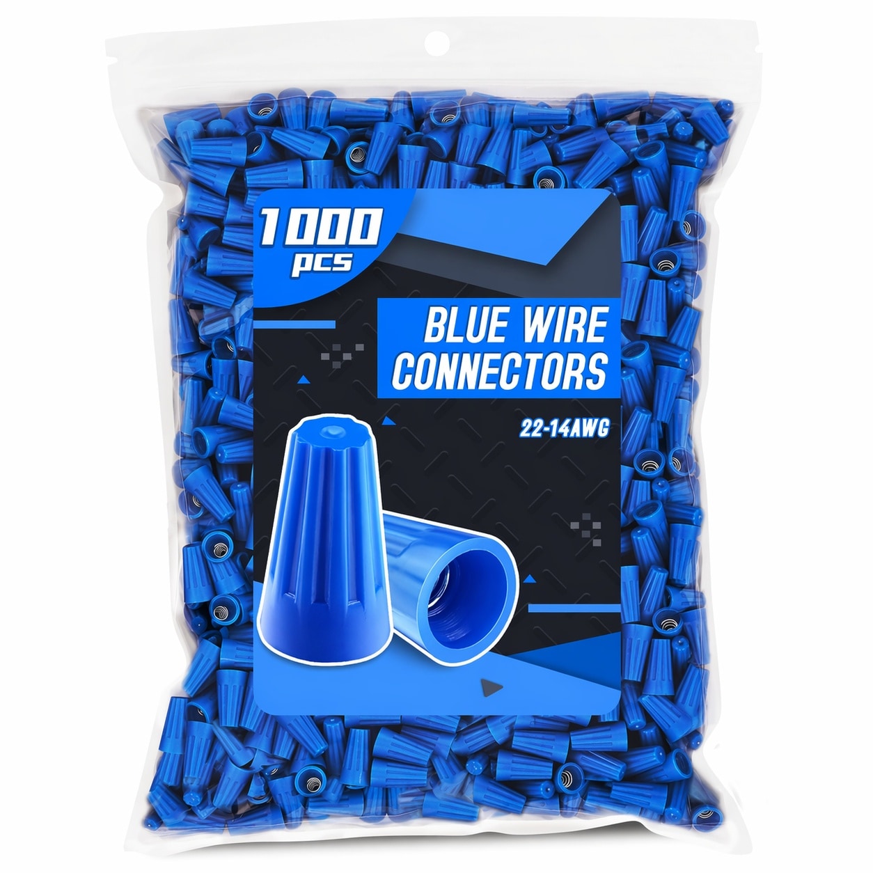 Aoibox  1000 Blue Twist On Wire Connector Nuts with Insulating Inserts for Secure Electrical Splices 18 10 AWG