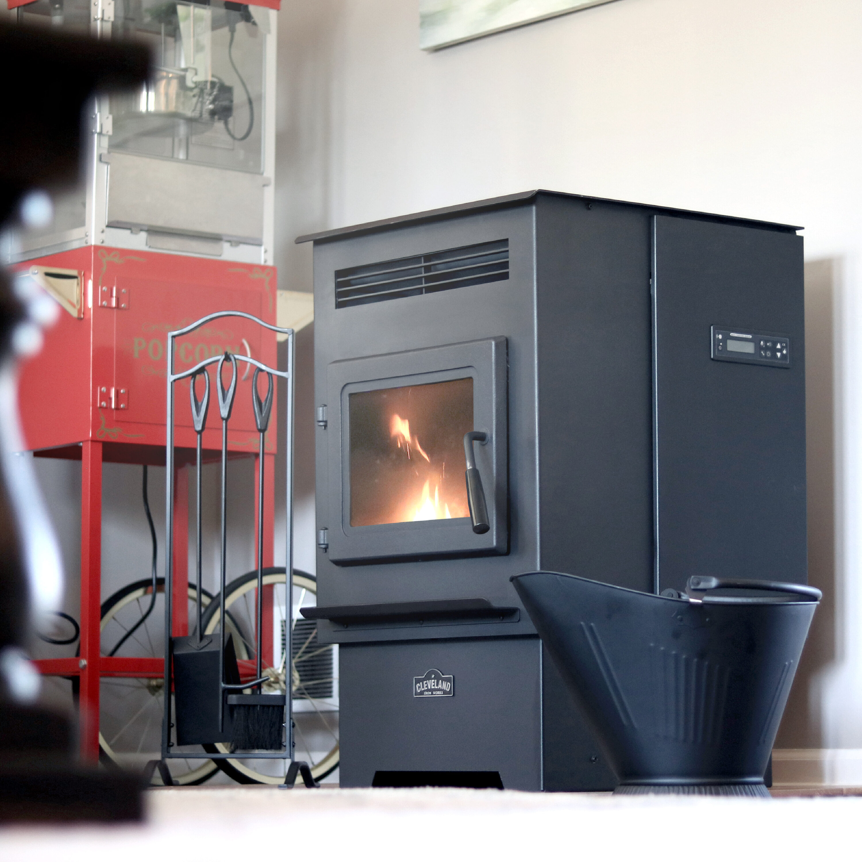 Cleveland Iron Works Pellet Stove with 60lb Hopper (EPA Approved) in