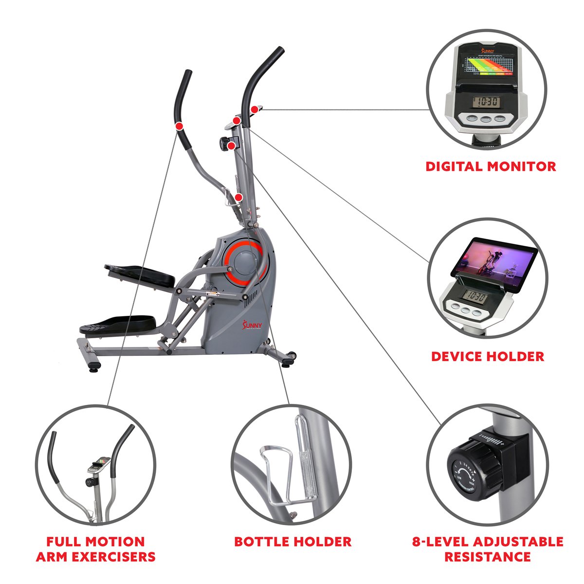 Sunny Health & Fitness SF-E3911 ellipticals - View #5