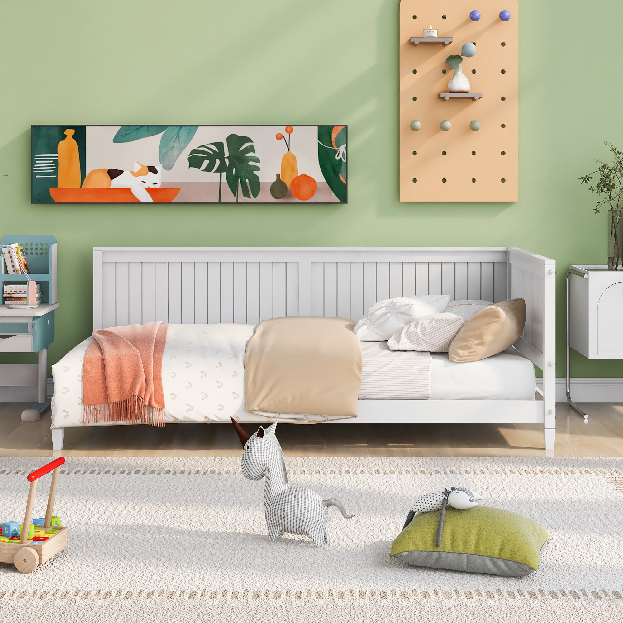 JIMSMAISON JMLFFB35W White Twin Composite Platform Bed