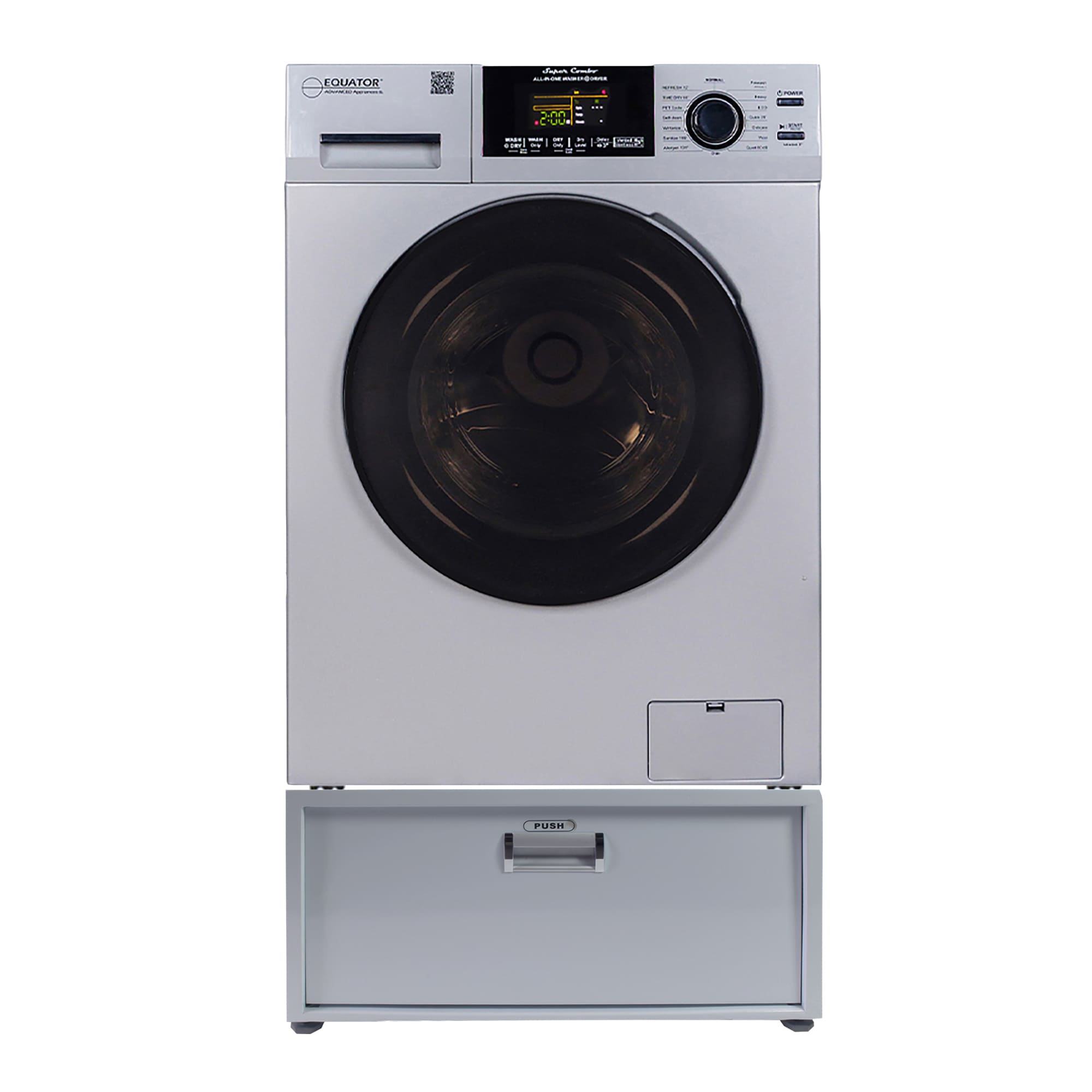 Equator Advanced Appliances EZ 4600 S + PDL 4455 1.62-cu ft Capacity Silver Vented All-In-One Washer Dryer Combo