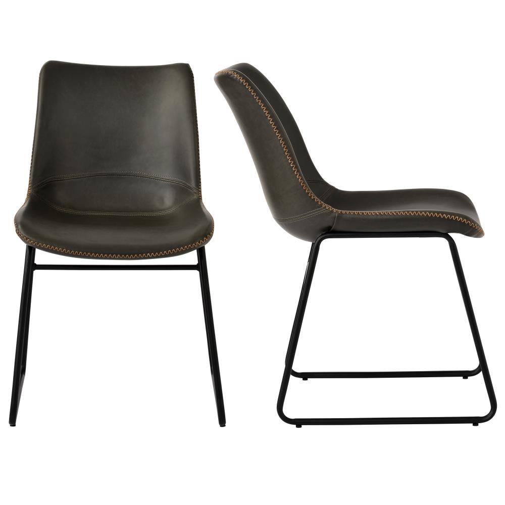 CASAINC TO-907-GR Contemporary/Modern Faux Leather Dining Side Chair (Metal Frame)
