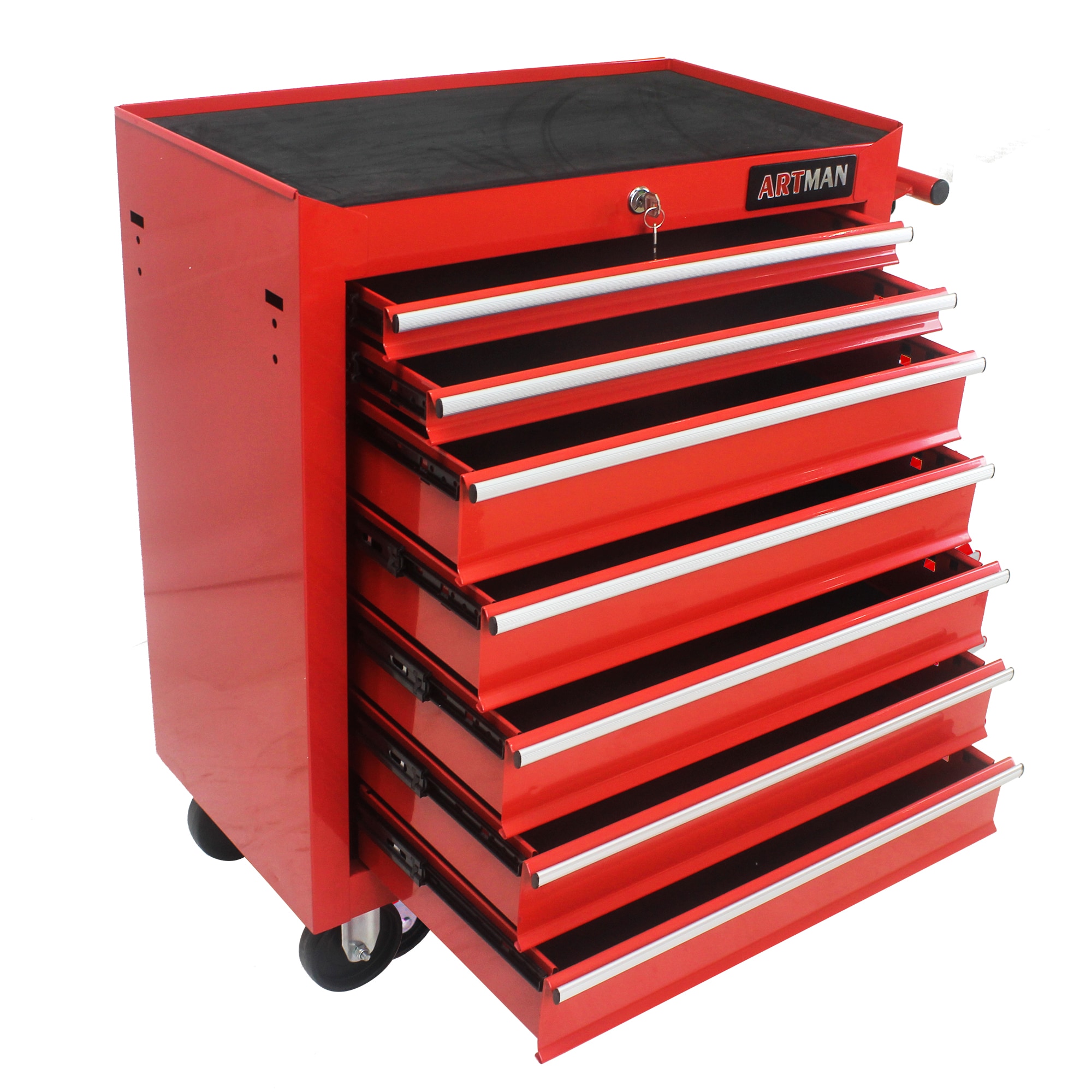 Siavonce Bottom Tool Cabinets 13-in W x 24-in D 30-in H 7-Drawer Steel Rolling Tool Cabinet (Red) ZX-107330 Sansujyuku sansujyuku.com