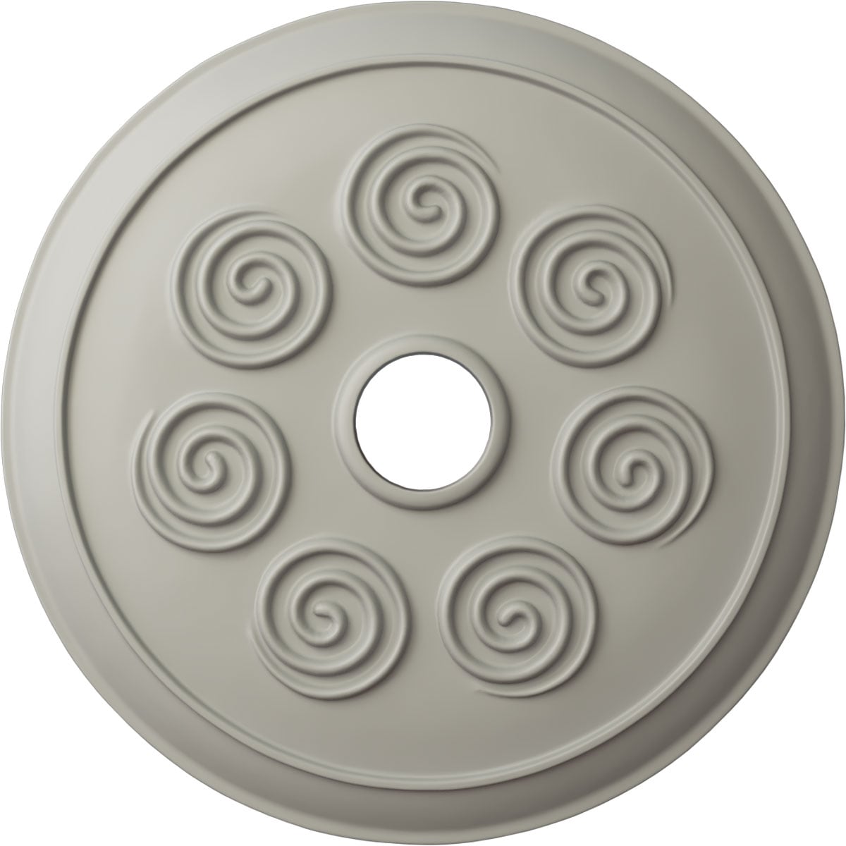 Ekena Millwork CM25SPPCF Spiral 25.25-in W x 25.25-in L Painted Pot Of Cream Polyurethane Whole Ceiling Medallion