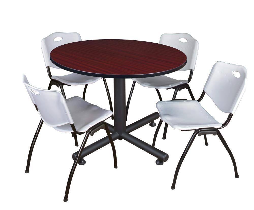 Regency TKB48RNDMH47GY Breakroom Brown 4-Person Training Table (48-in W x 29-in H)