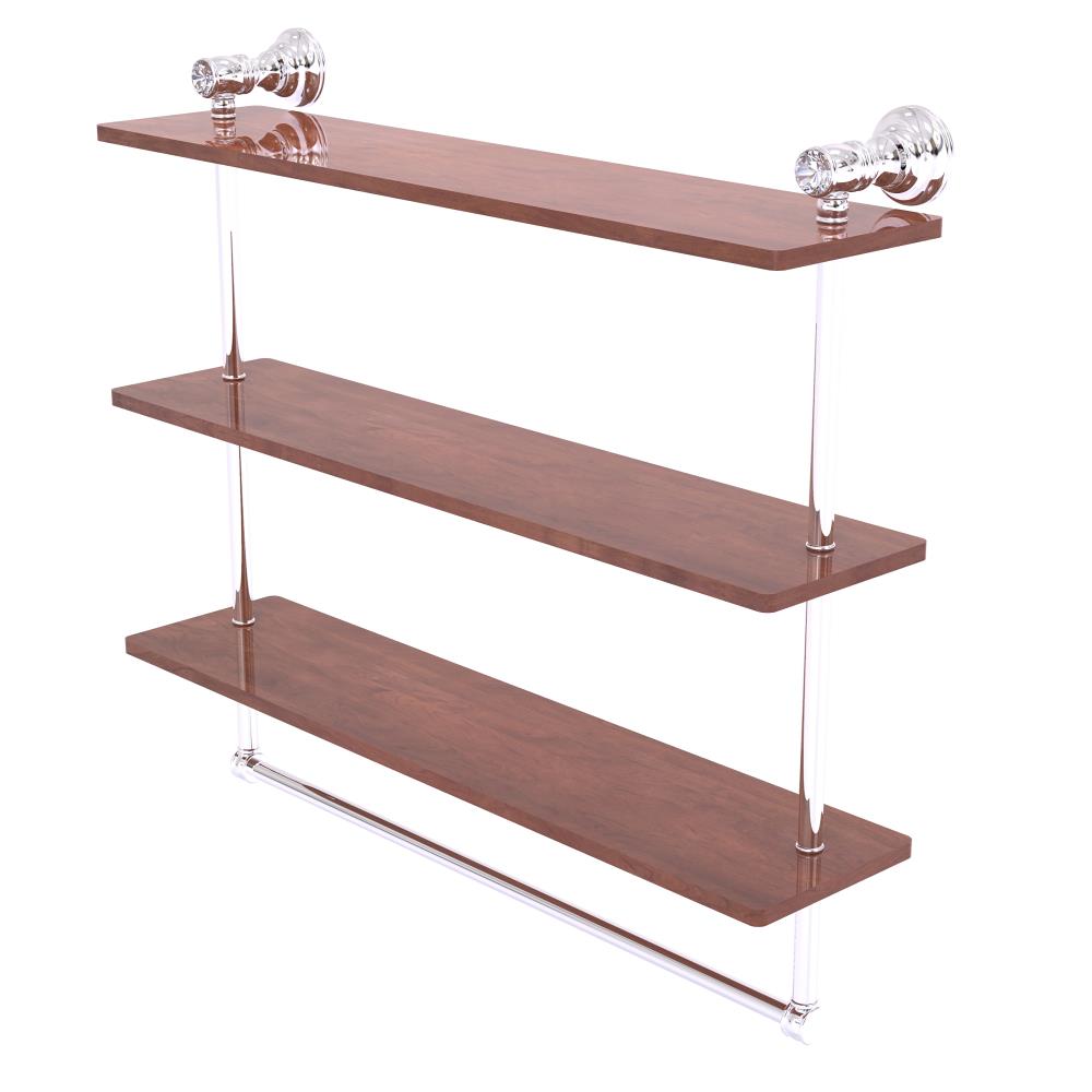 Allied Brass CC-5-22-TB-IRW-PC Carolina Crystal Polished Chrome 3 -Tier Wall mount Bathroom Shelf ( 22-in x 19.7-in x 5-in )