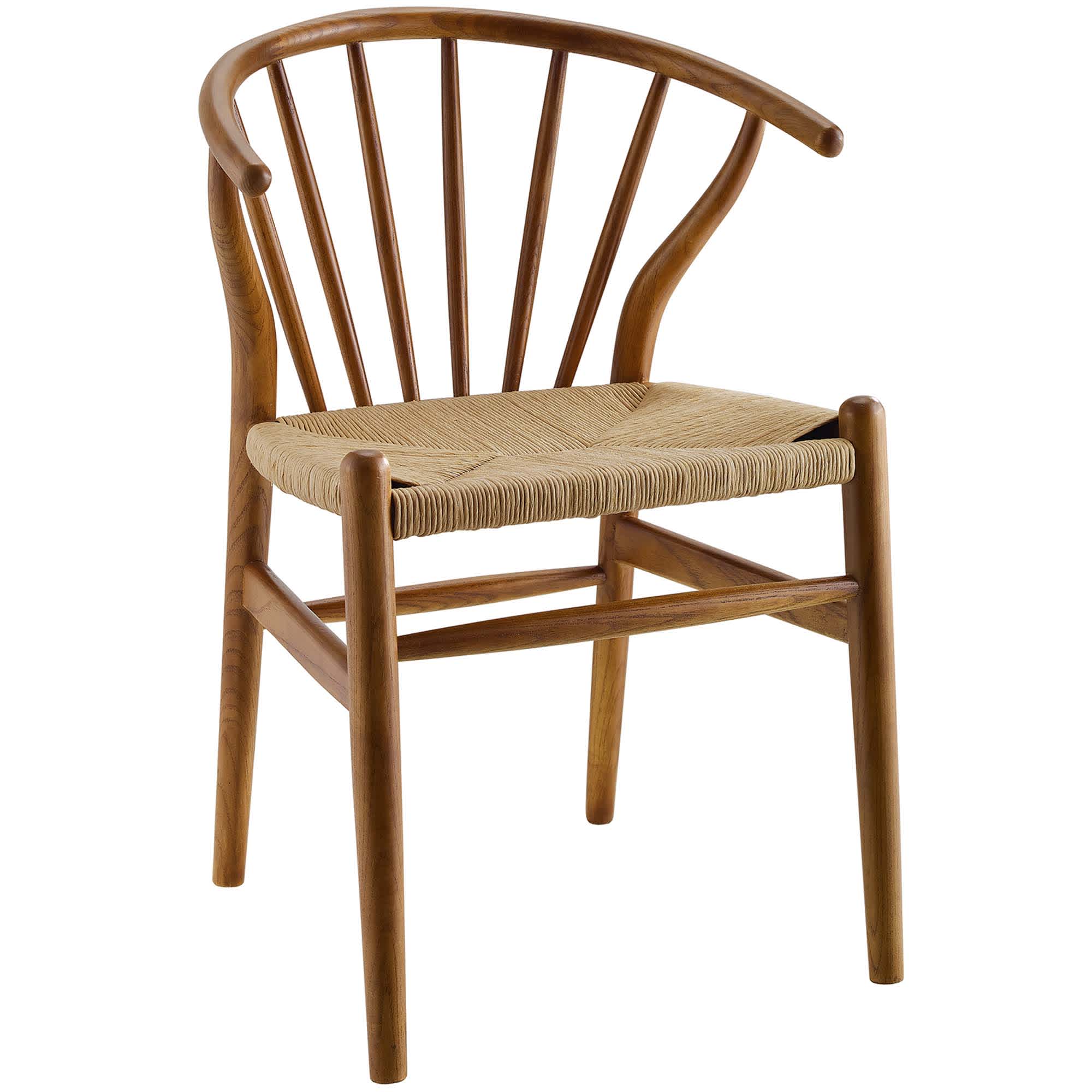  Flourish Spindle Wood Dining Side Chair in Walnut