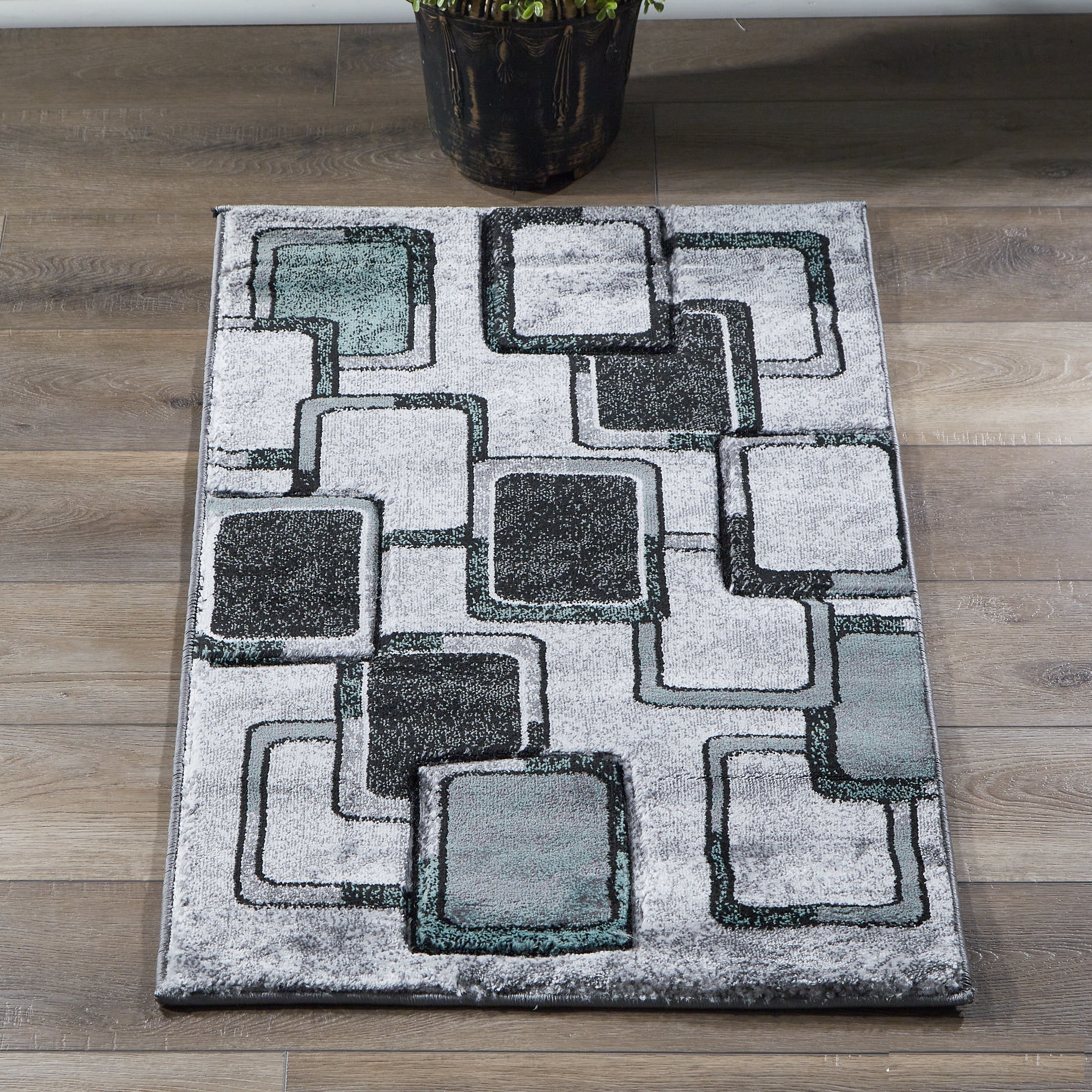 MDA Rugs OR1823 Orelsi 2 x 3 (ft) Polypropylene Gray Rectangular Indoor Abstract Area rug