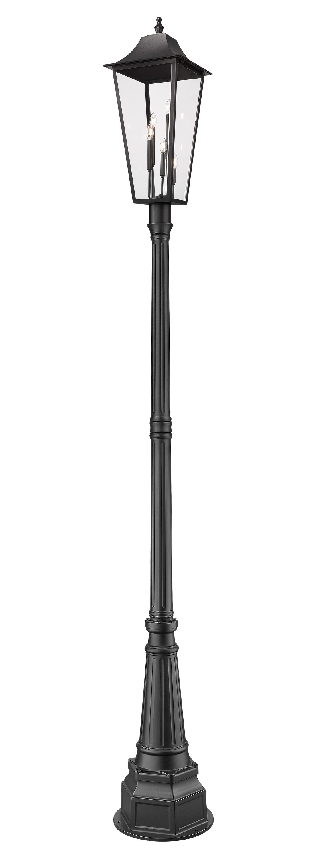 Z-Lite 5008PHXLR-564P-BK Gannon 113.5-Inches H Black Hardwired LED Incandescent Post light
