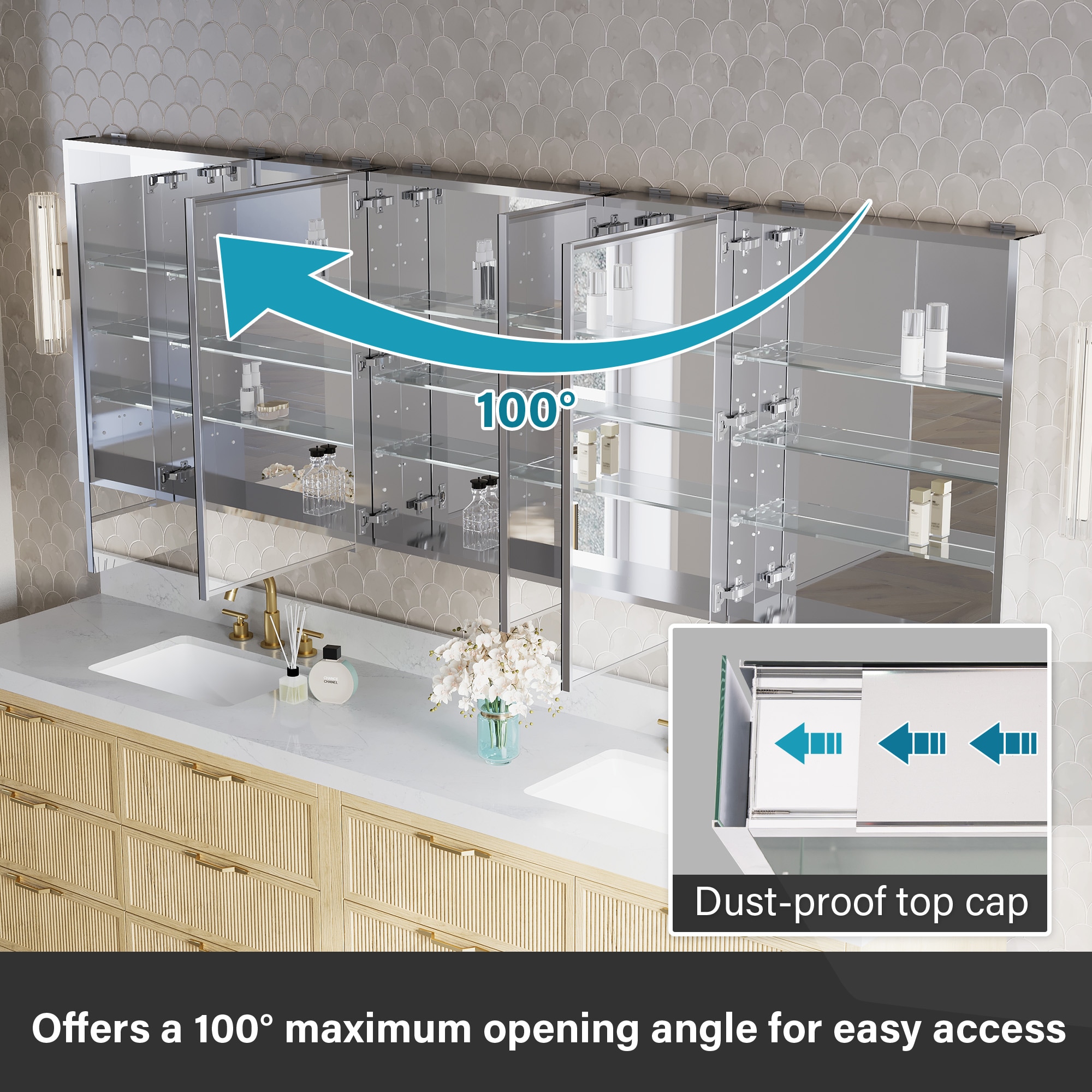 WELLFOR JRA24R12R24L12L24L32 Bathroom-Medicine-Cabinets - View #5