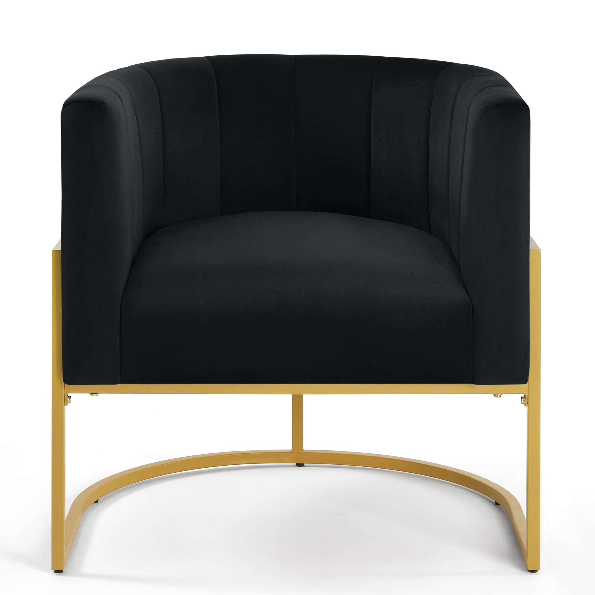 Bybafun YD3800029 Modern Black Velvet Accent Chair