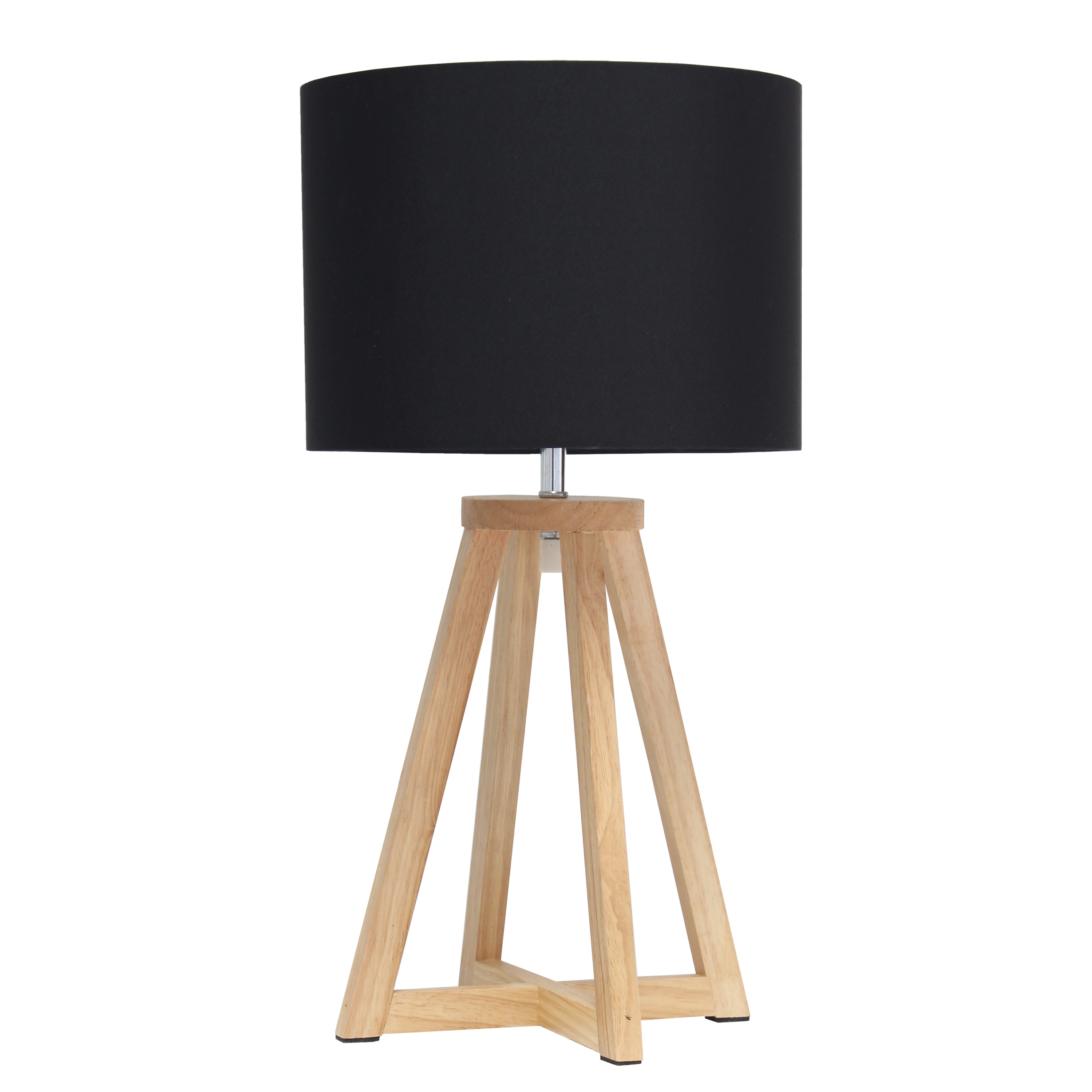Creekwood Home CWT-1001-NK 7-in Natural/Black LED On/Off switch Table Lamp with Fabric Shade