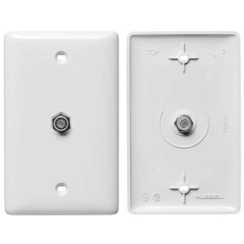 Hubbell  Wiring Device-Kellems Video Wall Plate and JackF TypeWhite NS750W