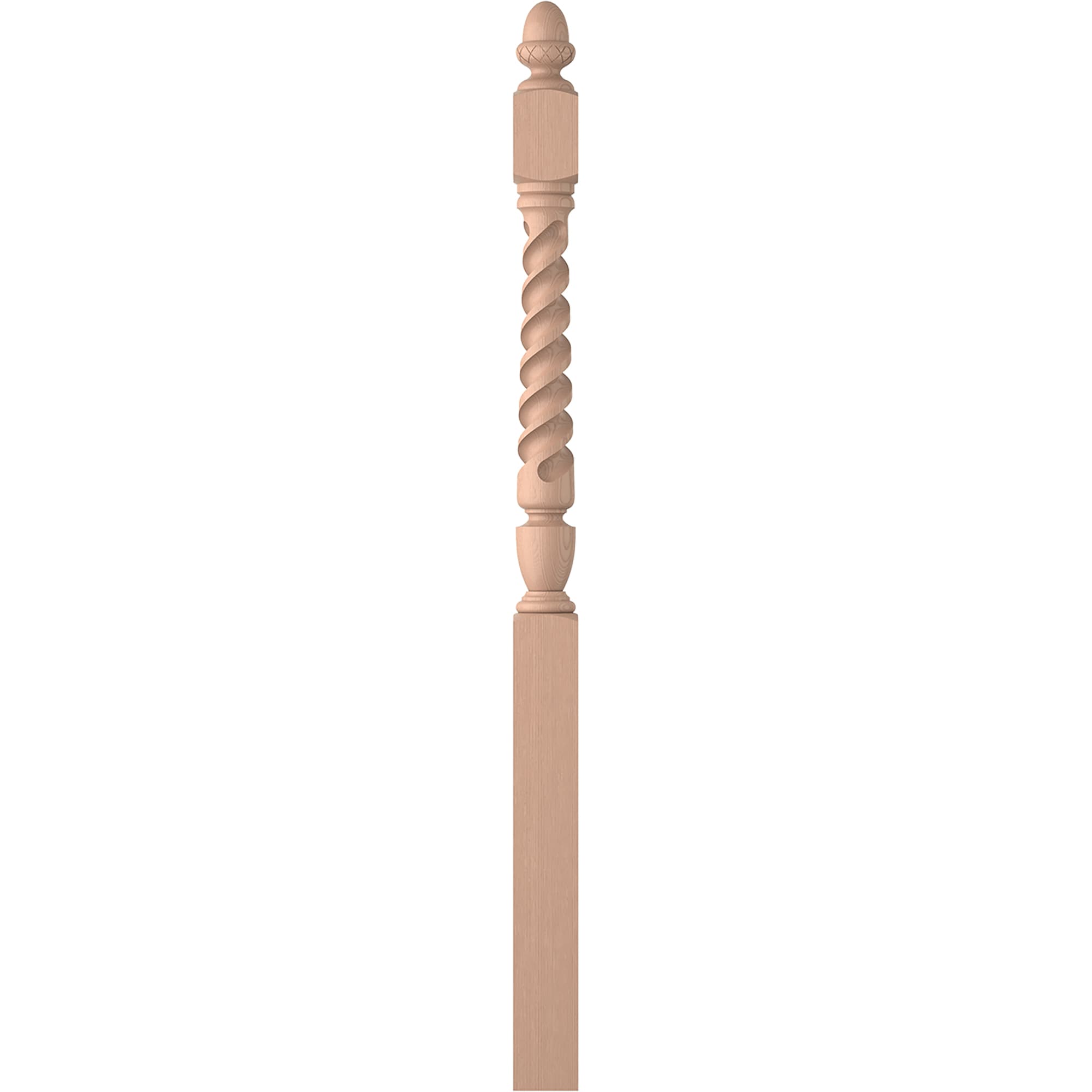 L.J. Smith Stair Systems LJT-3042-HM Regent 3.5-in x 57.75-in Unfinished Hard maple Starting Stair Newel Post