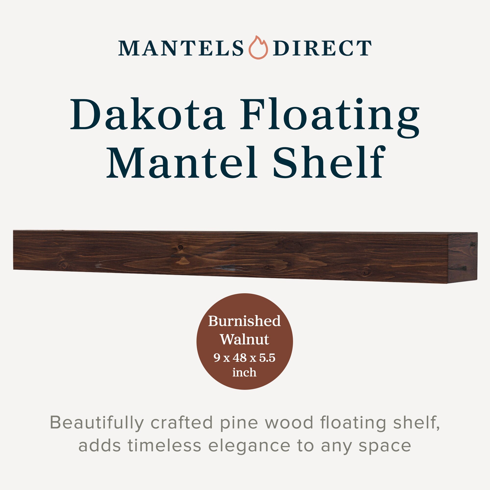 Mantels Direct DAKOTA-48-BW Mantel-Shelves - View #3
