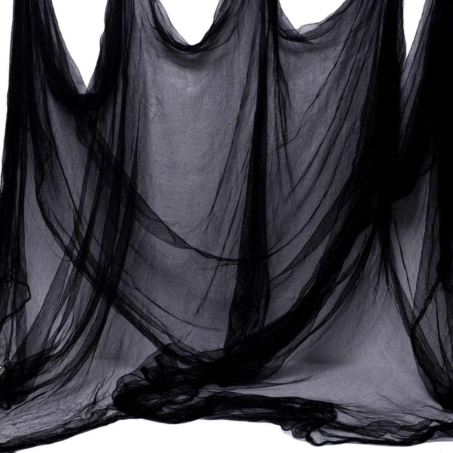 Angel Sar 315-in x 79-in Black Creepy Cloth with Polyester-Cotton for Halloween Decor