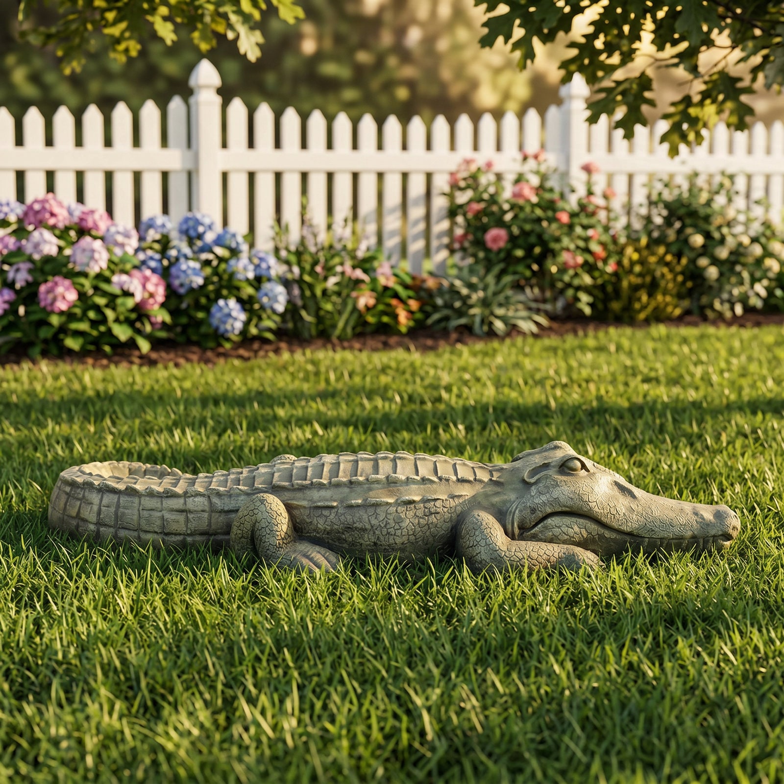 SunJet Garden Statue Crouch Crocodile Swamp Fibre Reinforced Concrete ...