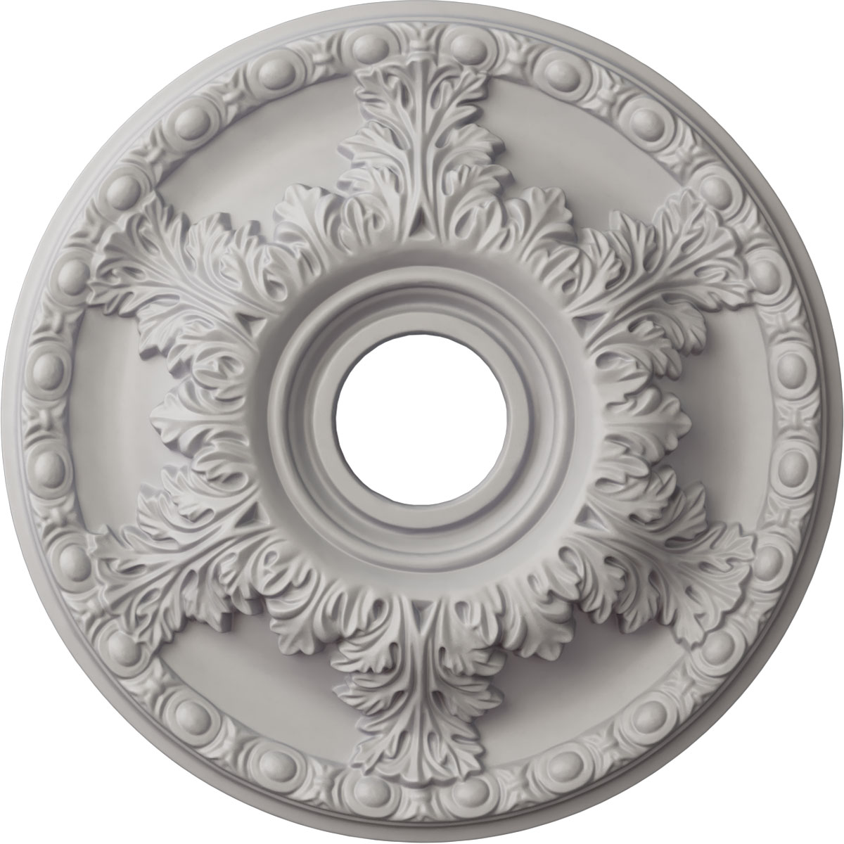 Ekena Millwork CM18GAUWF Granada 18-in W x 18-in L Painted Ultra Pure White Polyurethane Whole Ceiling Medallion