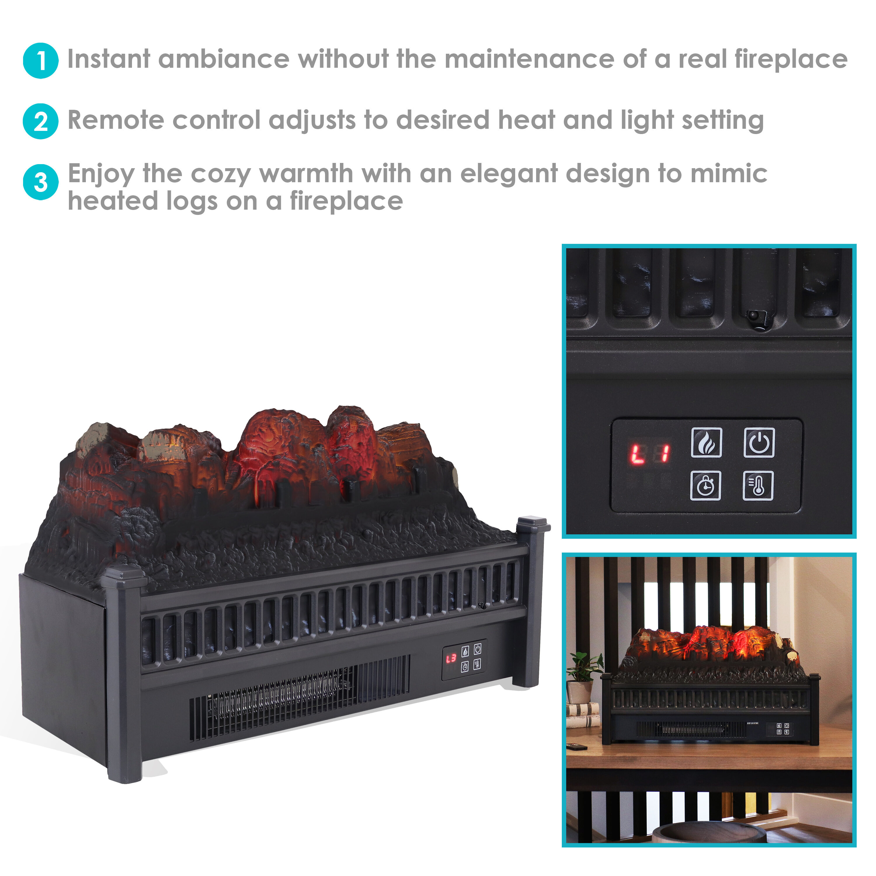 Sunnydaze Decor ZHS-449 Electric-Fireplace-Fireboxes - View #10