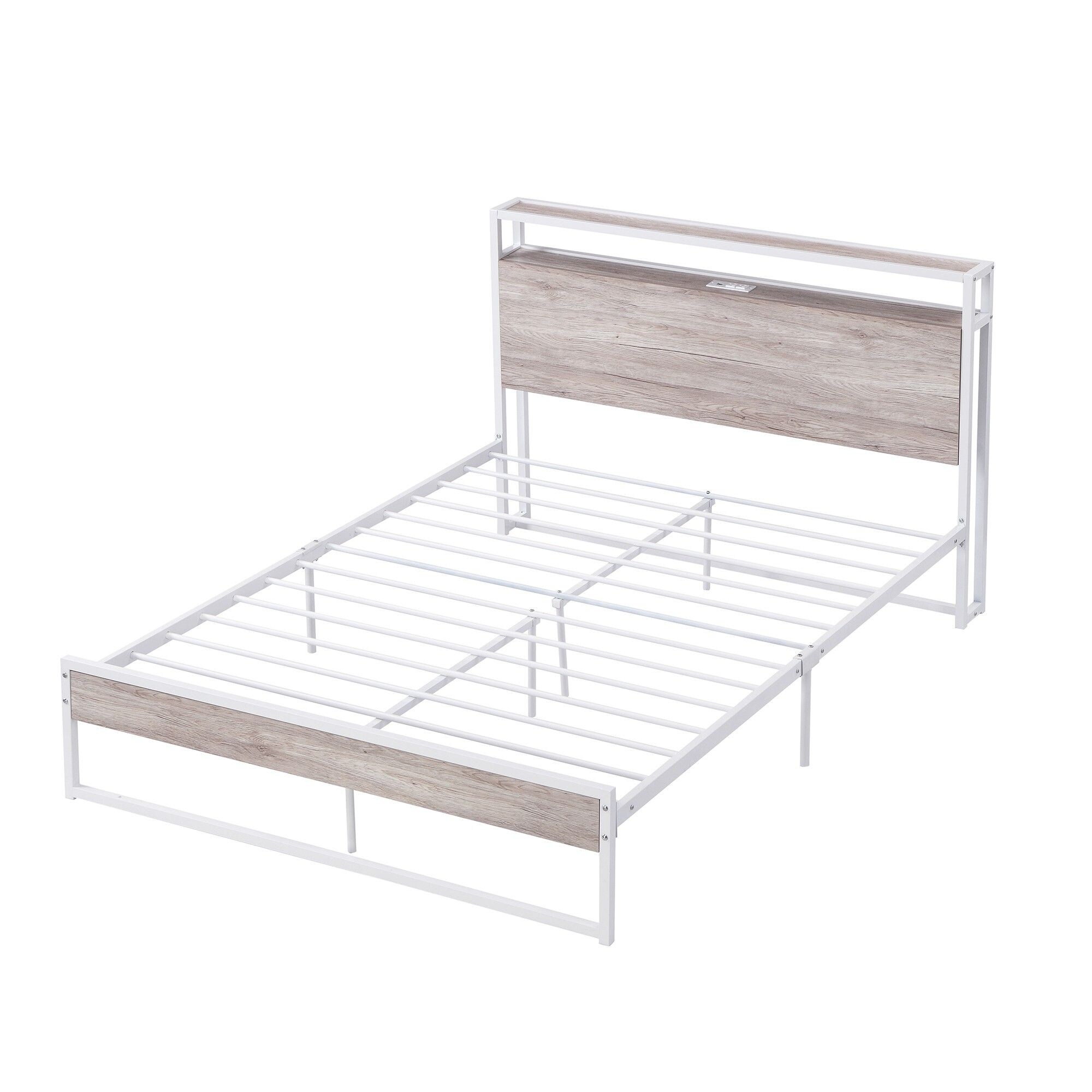 Yiekholo Contemporary Full Platform Bed with Charging Station and ...