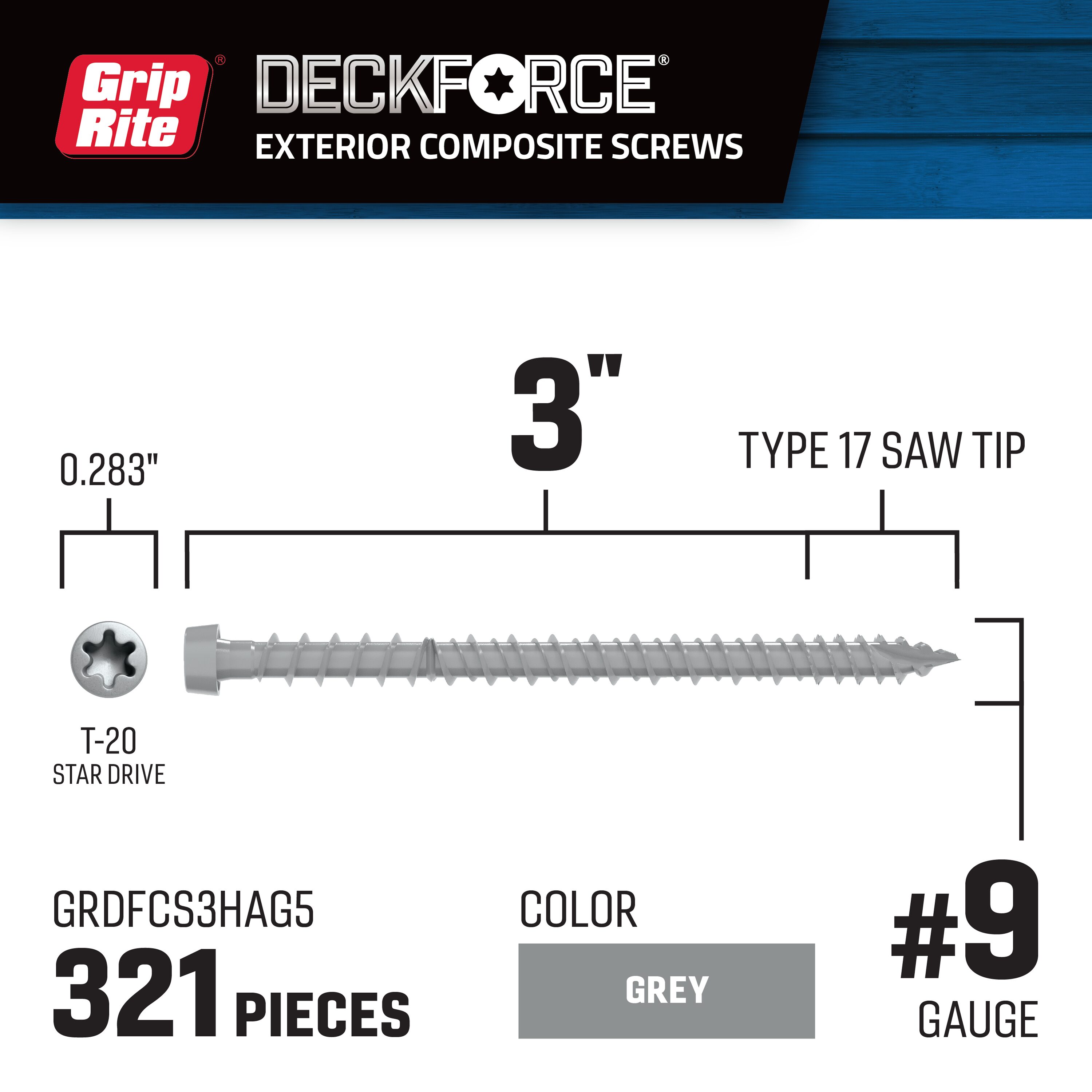 DeckForce by Grip Rite GRDFCS3HAG5 Deck-Screws - View #2