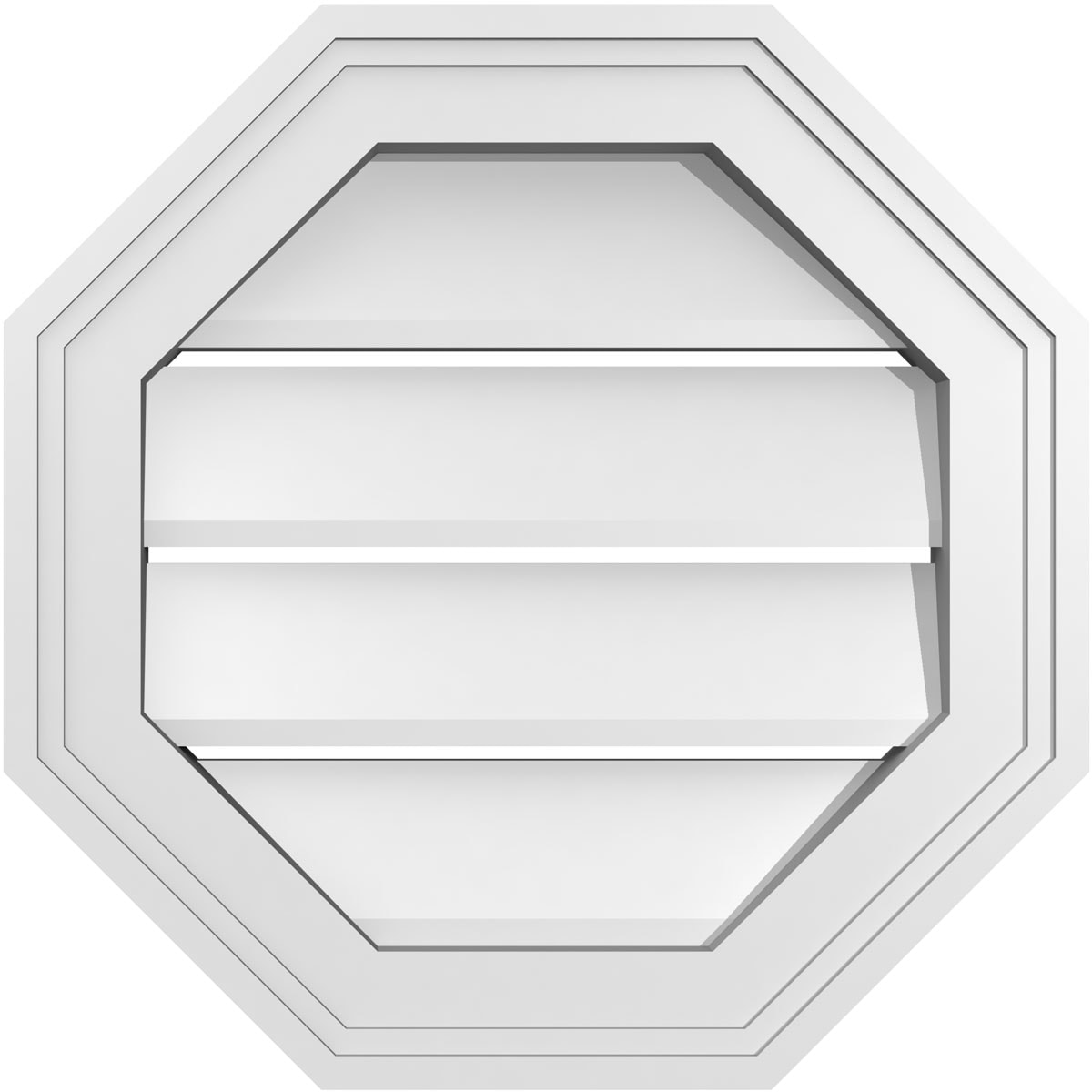 Ekena Millwork GVPOC16X1602SF 16-Inches x 16-Inches Off-white Octagon PVC Gable Louver Vent