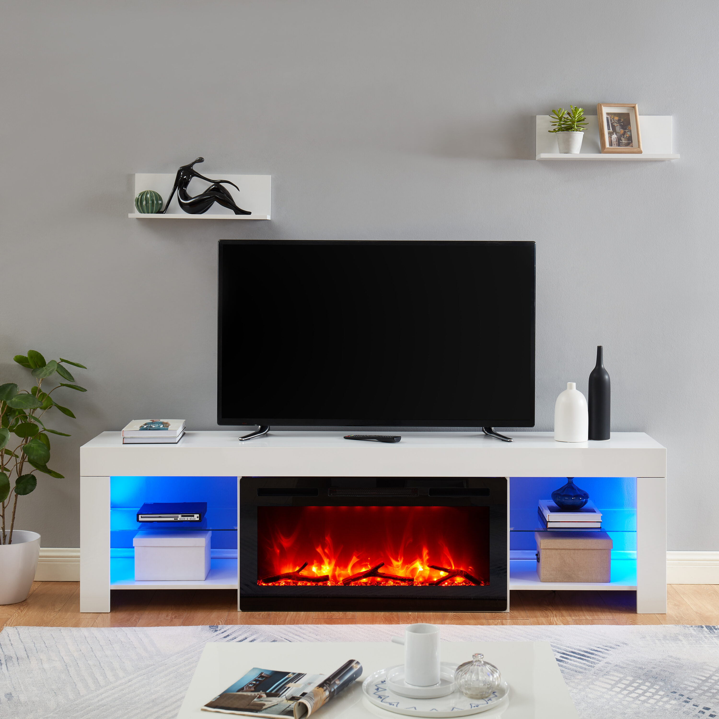 Clihome WMTVS021-WHI-RFP36 Electric-Fireplaces - View #2