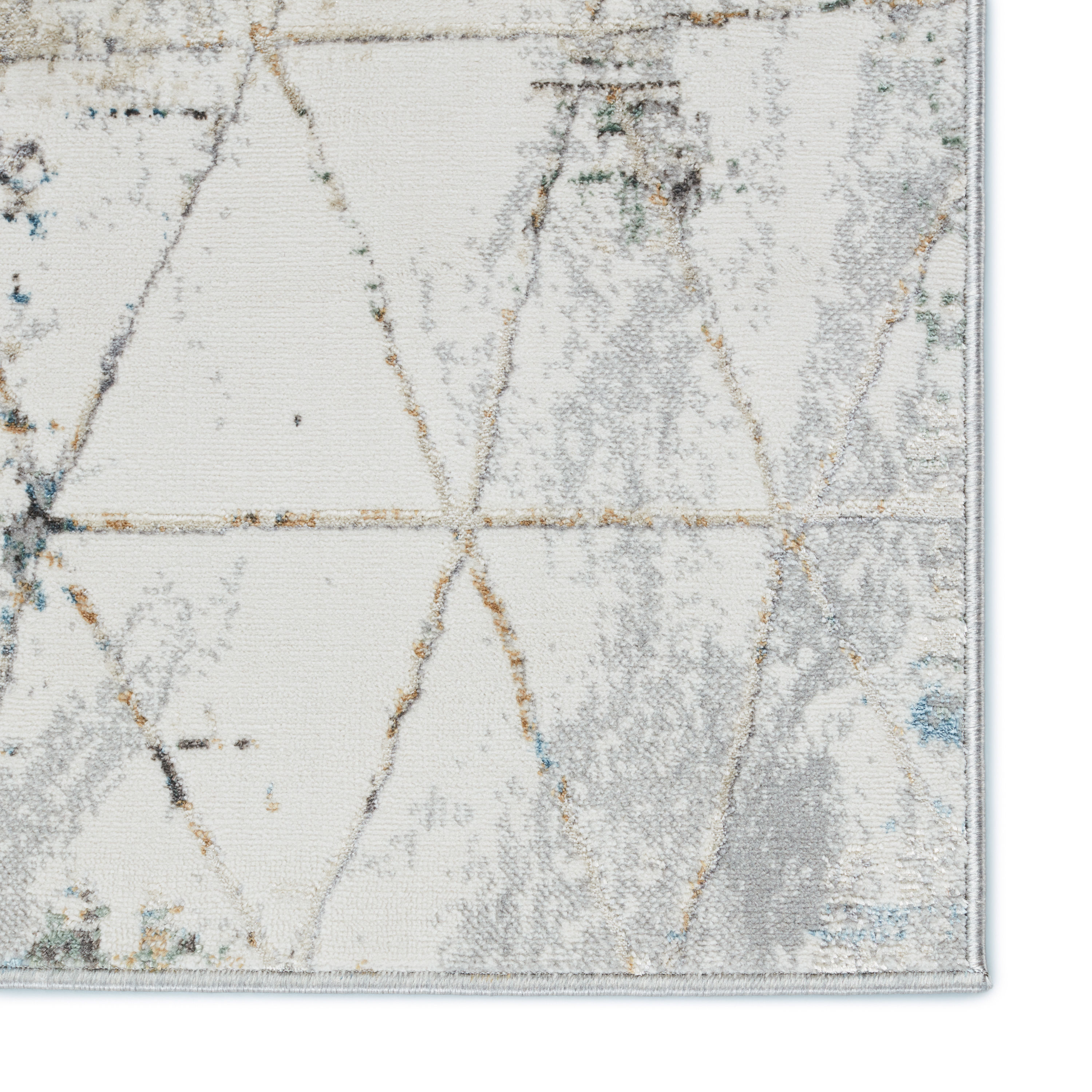Melo Gray Trellis 6' x 9' Synthetic Reversible Area Rug
