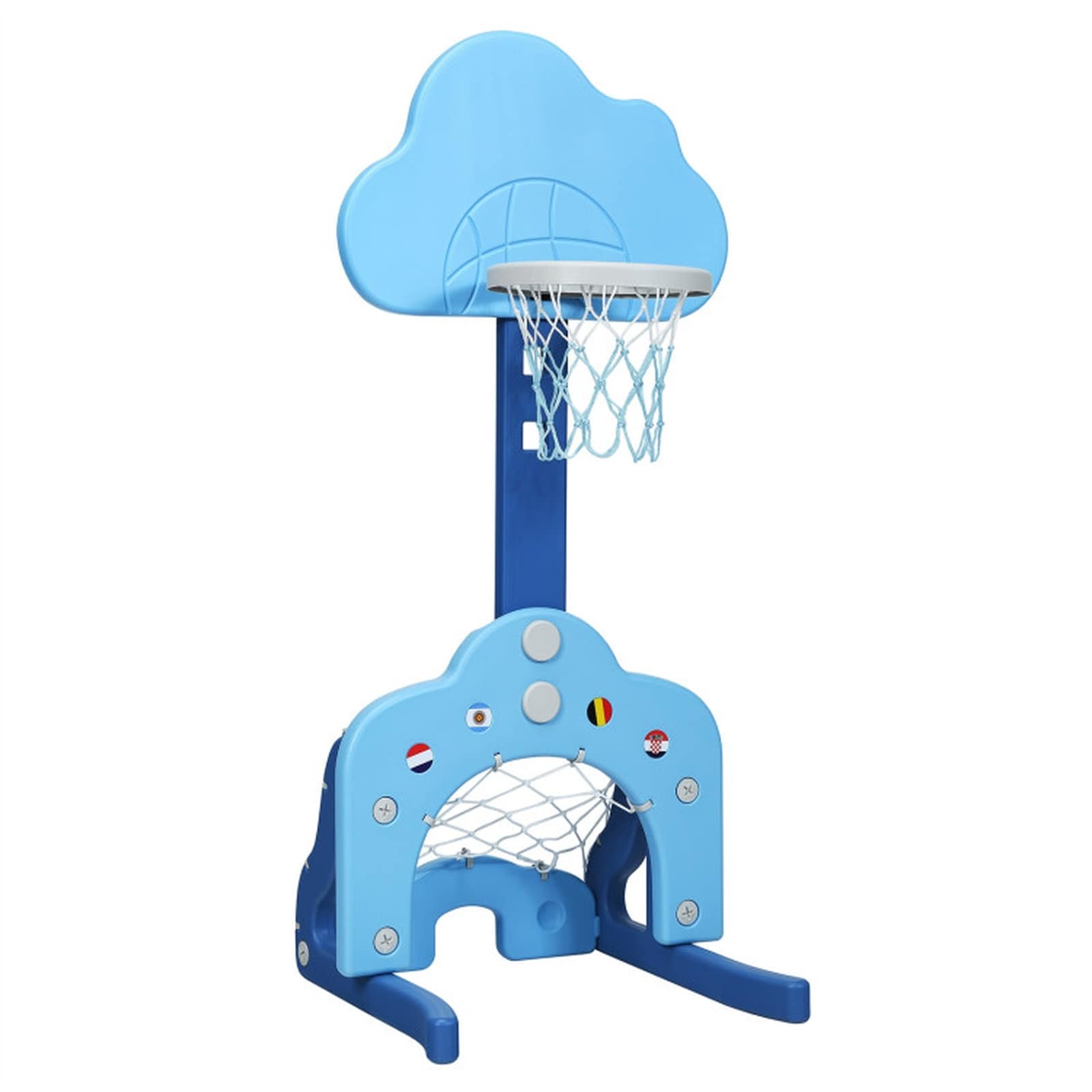 SUGIFT Kids Basketball Hoop Set with Balls for Residential Use-Blue