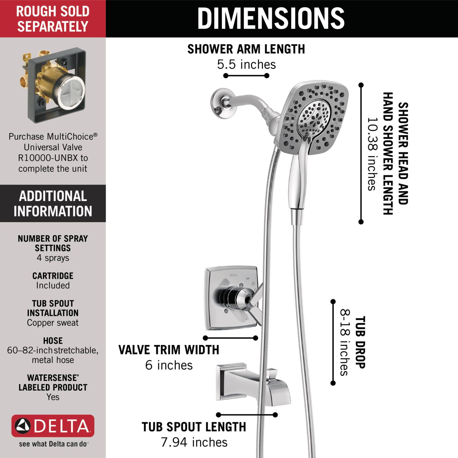 Delta T17464-I Tub-Shower-Faucets - View #4