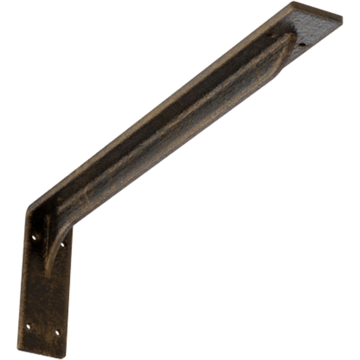 Ekena Millwork BKTM02X20X06EBABS Embrey 20-in x 2-in x 6.5-in Antique brass Steel Mounting bracket