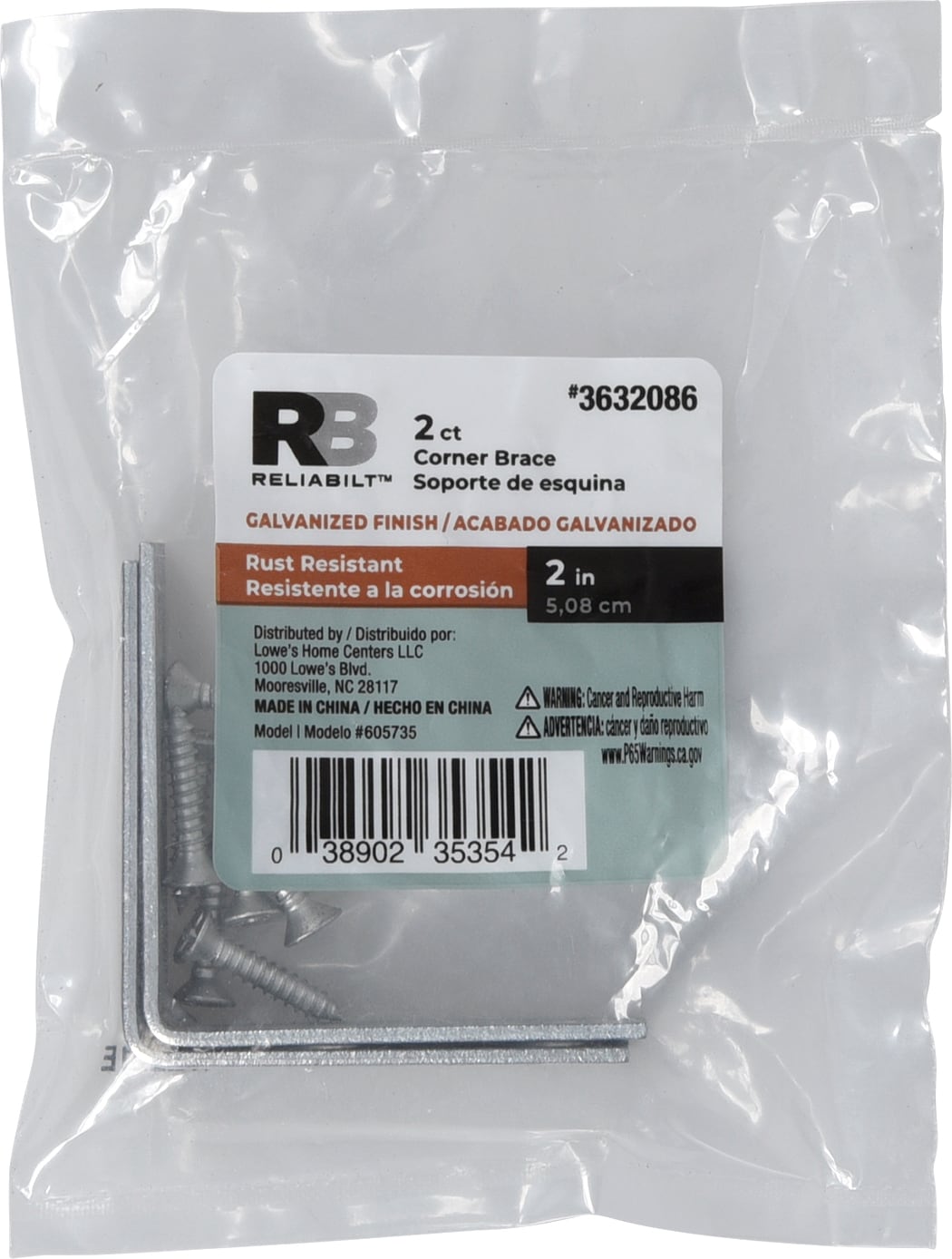 RELIABILT 605735 Mending-Plates-Brackets-Braces - View #3