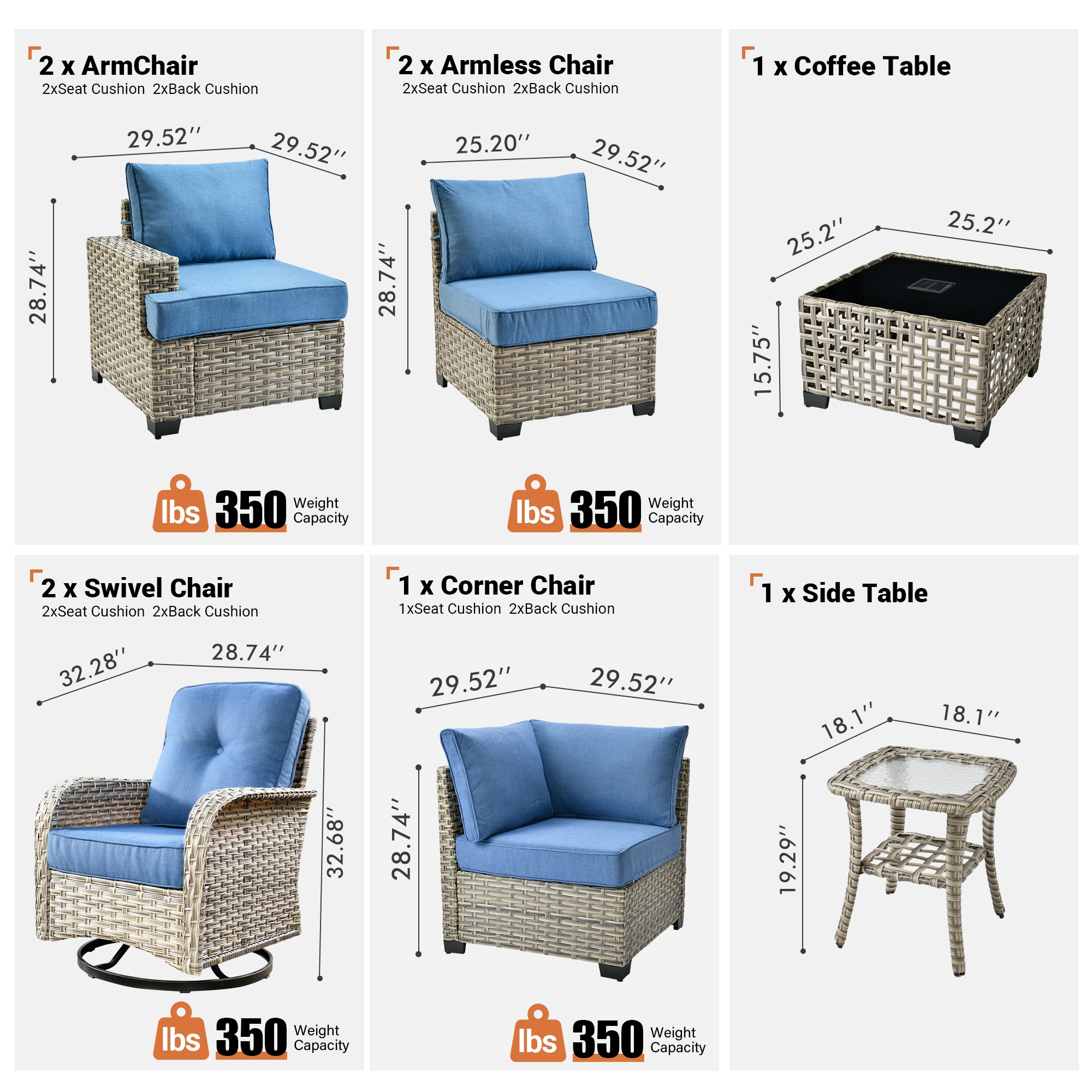 Ovios RFPTS509YV Patio-Conversation-Sets - View #10