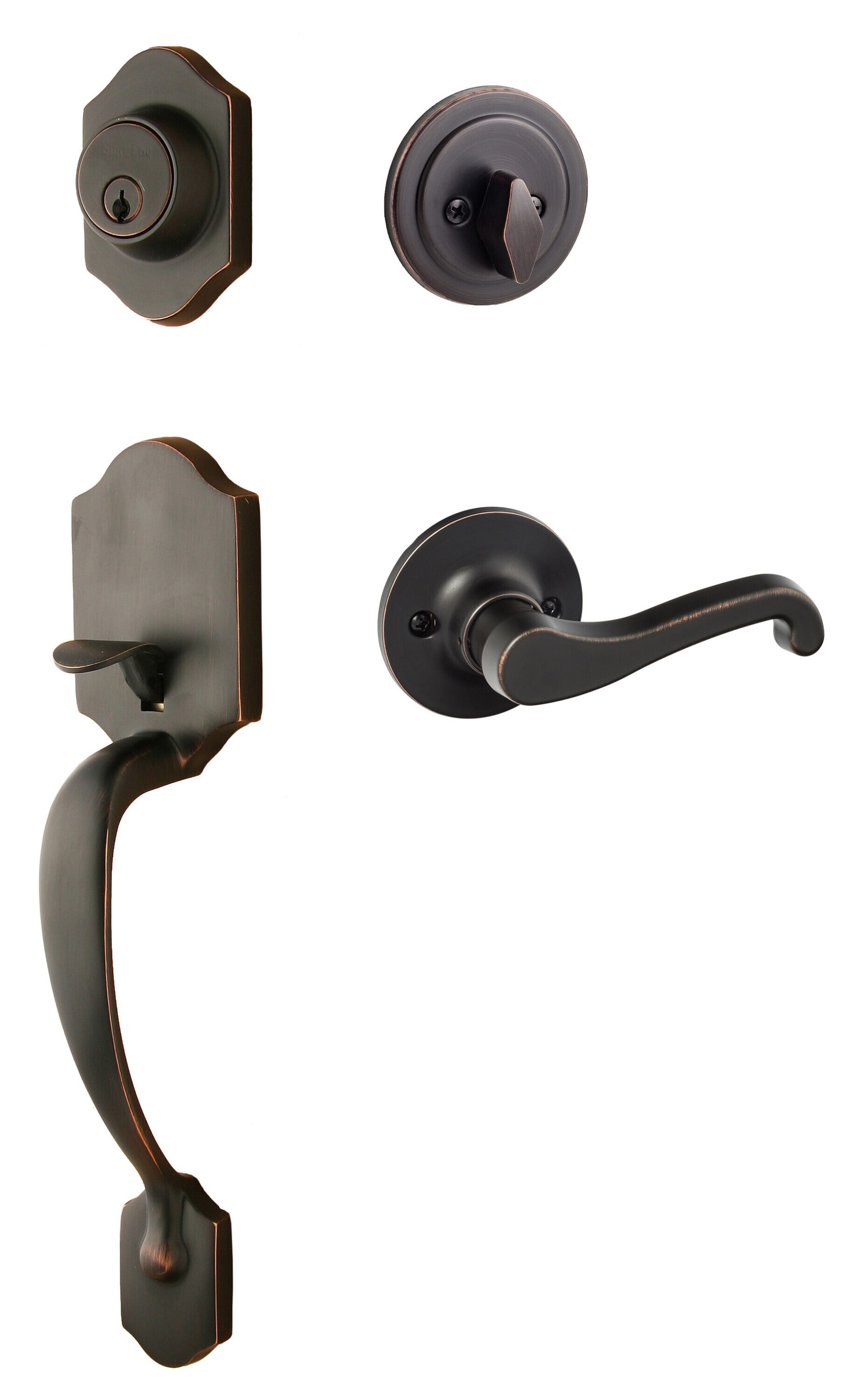 Sure-Loc Hardware SureLoc Coral Vintage Bronze Single-Cylinder Deadbolt ...