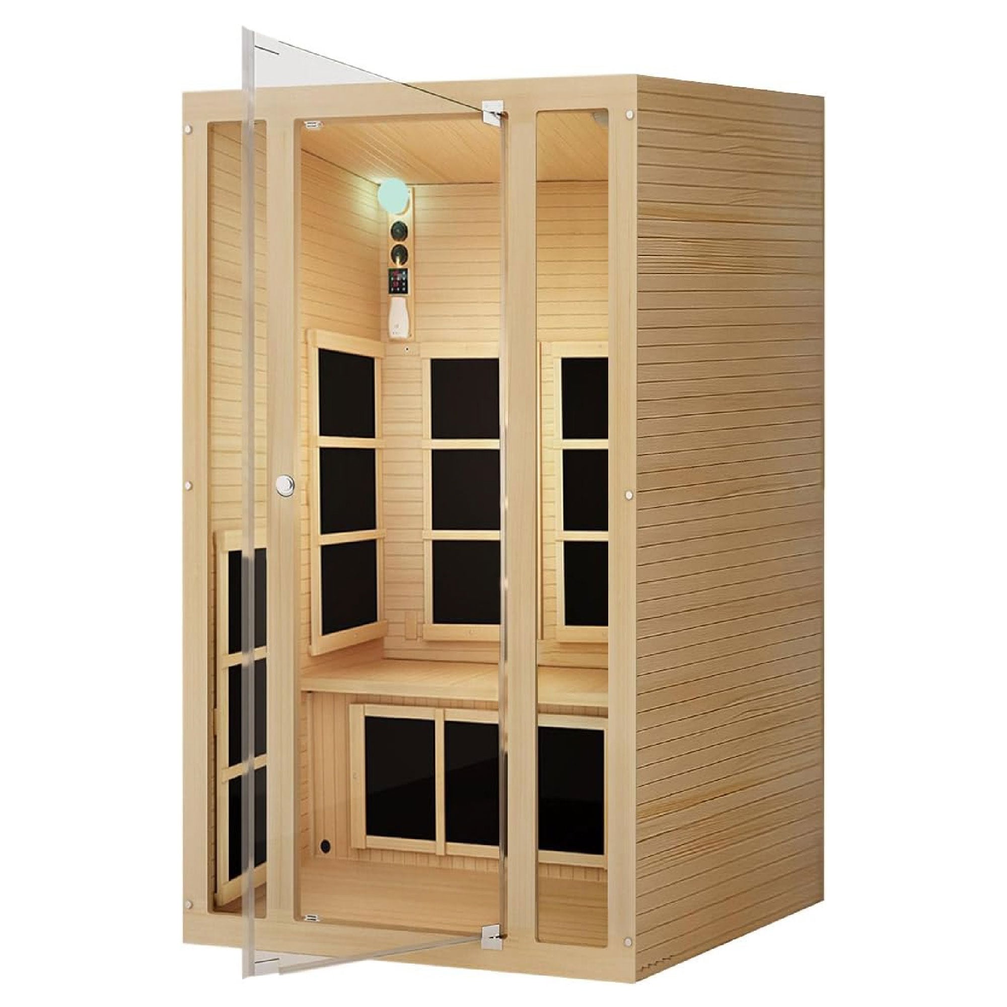 JNH Lifestyles Joyous 2 Person Indoor Home Infrared Sauna with Red Light Therapy #HD2-L
