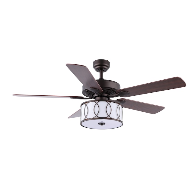 Jonathan Y Circe Rustic 52 In Oil Rubbed Bronze Led Indoor Downrod Or Flush Mount Ceiling Fan With Light Remote 5 Blade The Fans Department At Com - Home Decorators Collection 60 Inch Ceiling Fan Iron Crest Led