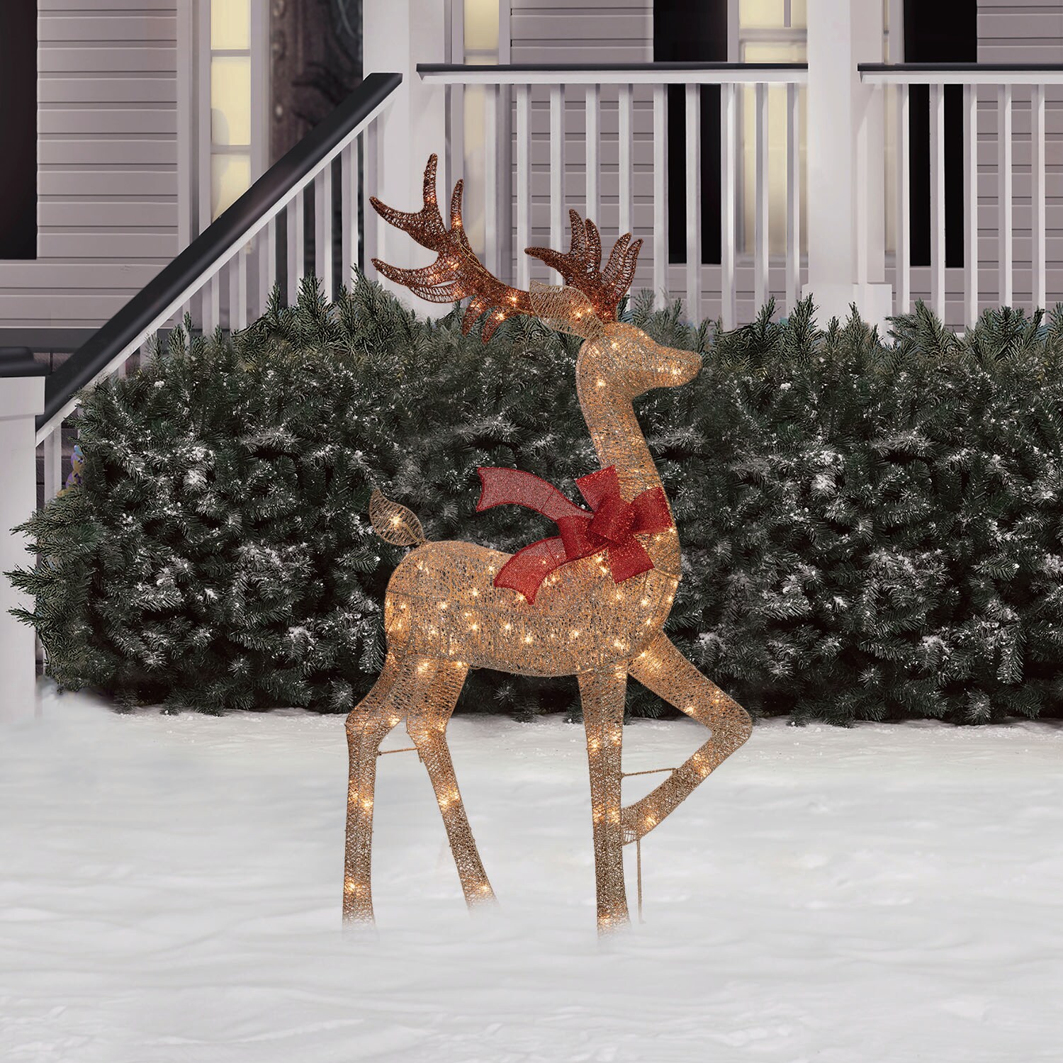Holiday Living 60-in Deer Light with Clear Incandescent Lights in the ...