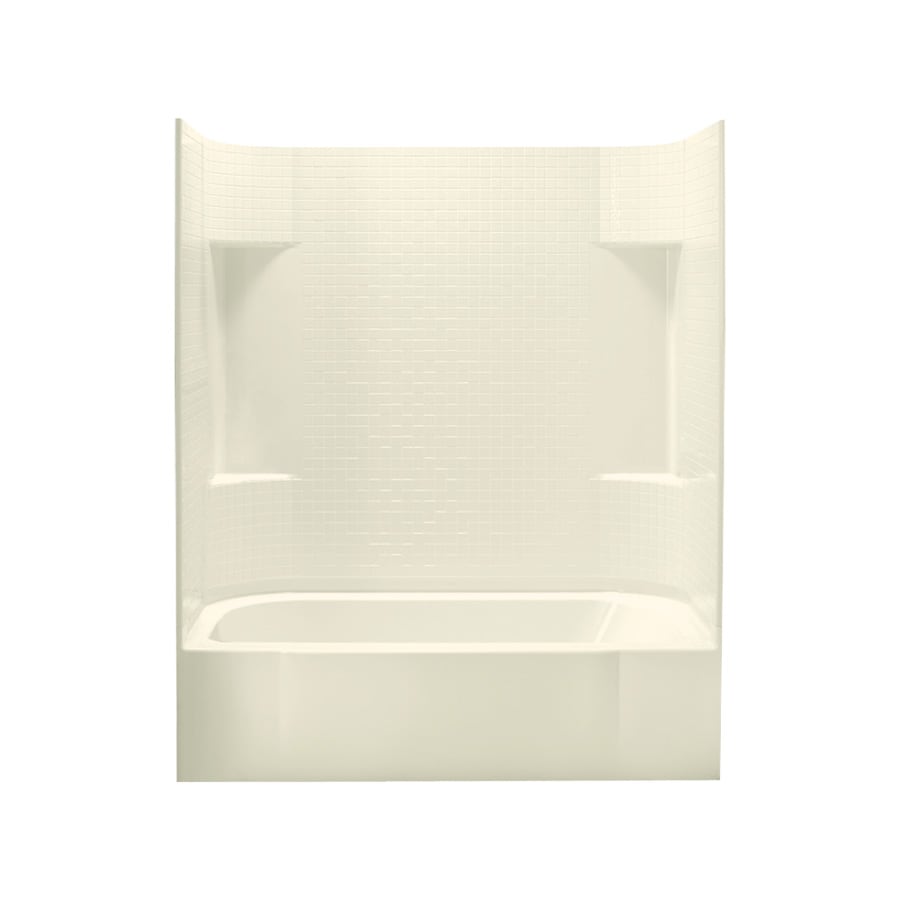 Sterling 71140116-96 Accord 30.5-in x 60.25-in Biscuit Polyresin and Fiberglass Alcove Soaking Bathtub (Left Drain)