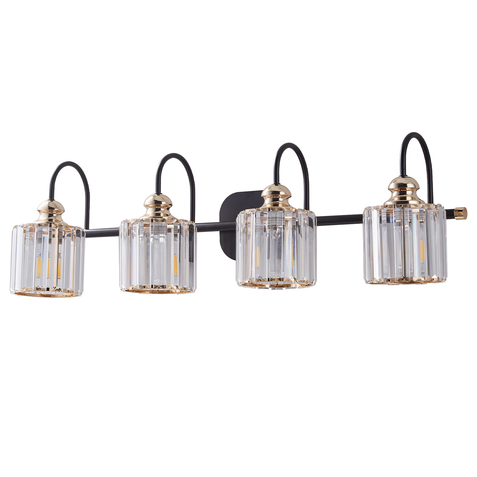 Kahomvis GLB-QPW6-455 4 Light Black Vanity Light 32-in 4 -Light Matte Black Farmhouse Vanity light