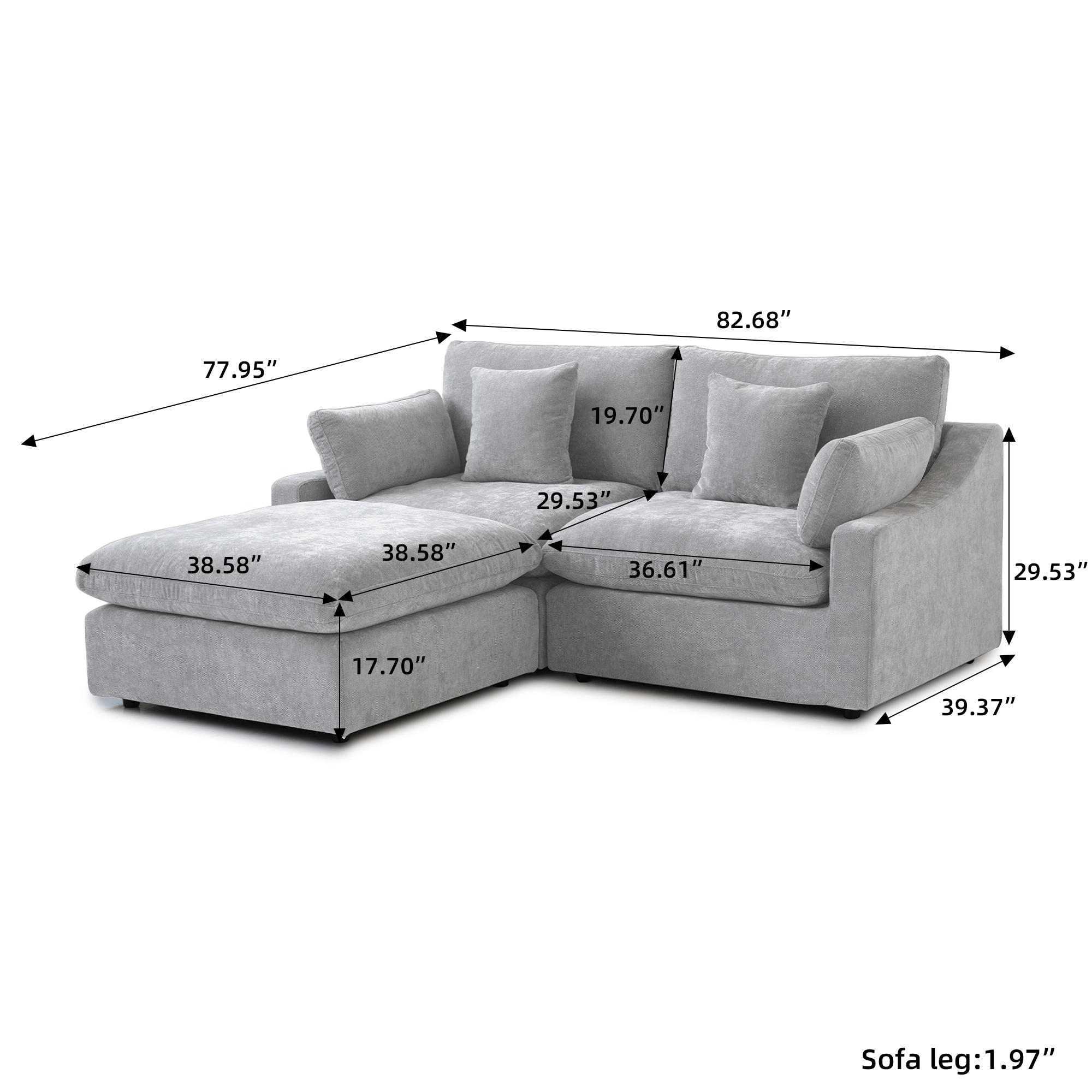 BuotiqHom DH-S2+1-140LG Sofas-Loveseats - View #9