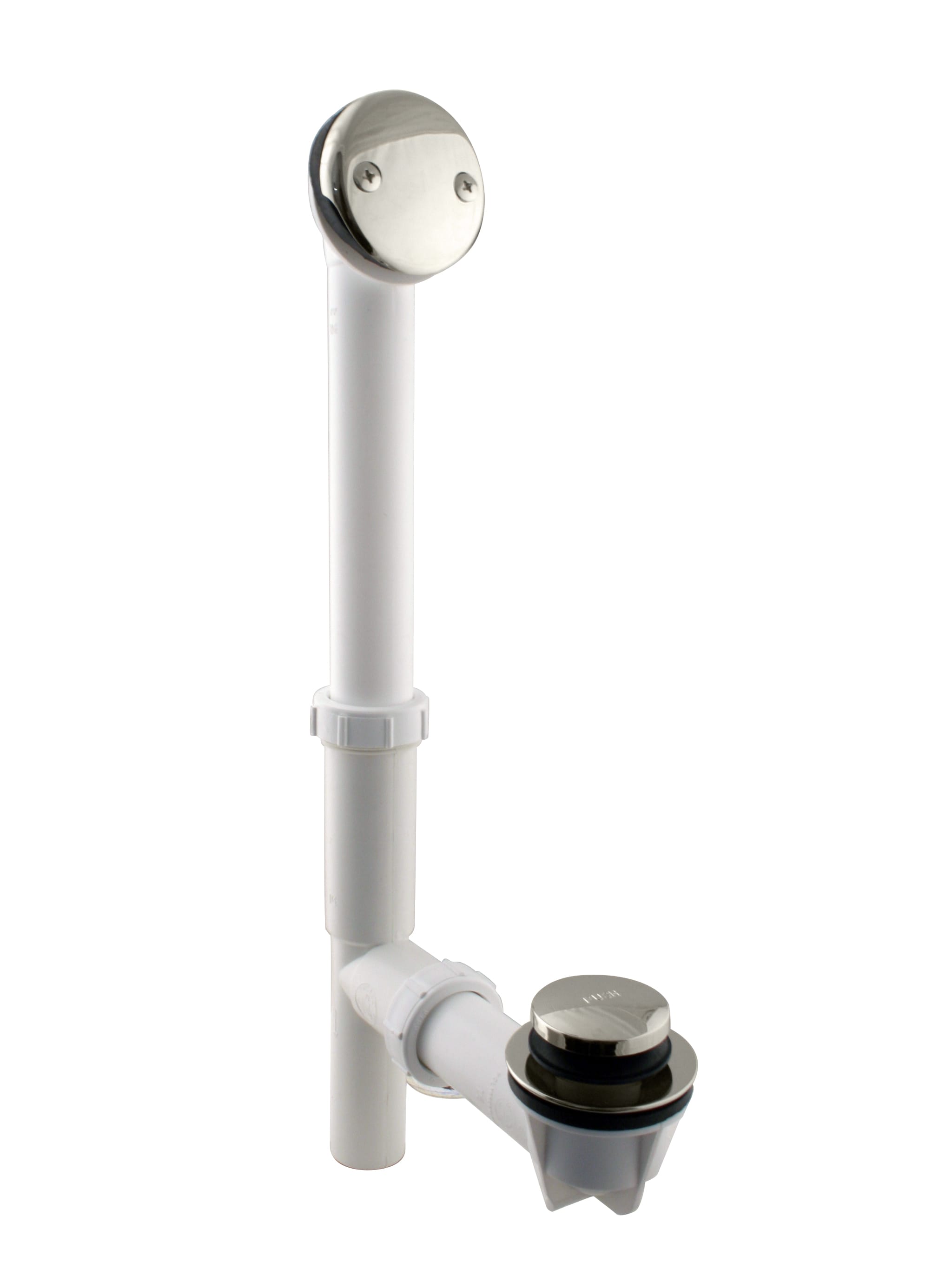 WESTBRASS 593244-05 Bath Waste with Tip-toe Drain 1-1/2 In. Tubular White In Polished Nickel 593244-05