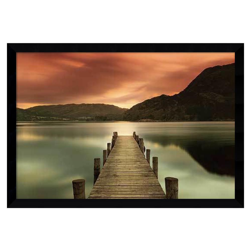Amanti Art DSW986617 Ullswater Glenridding Cumbria Mel Allen Black Wood Framed 29.38-in H x 42.12-in W Photography Paper Print