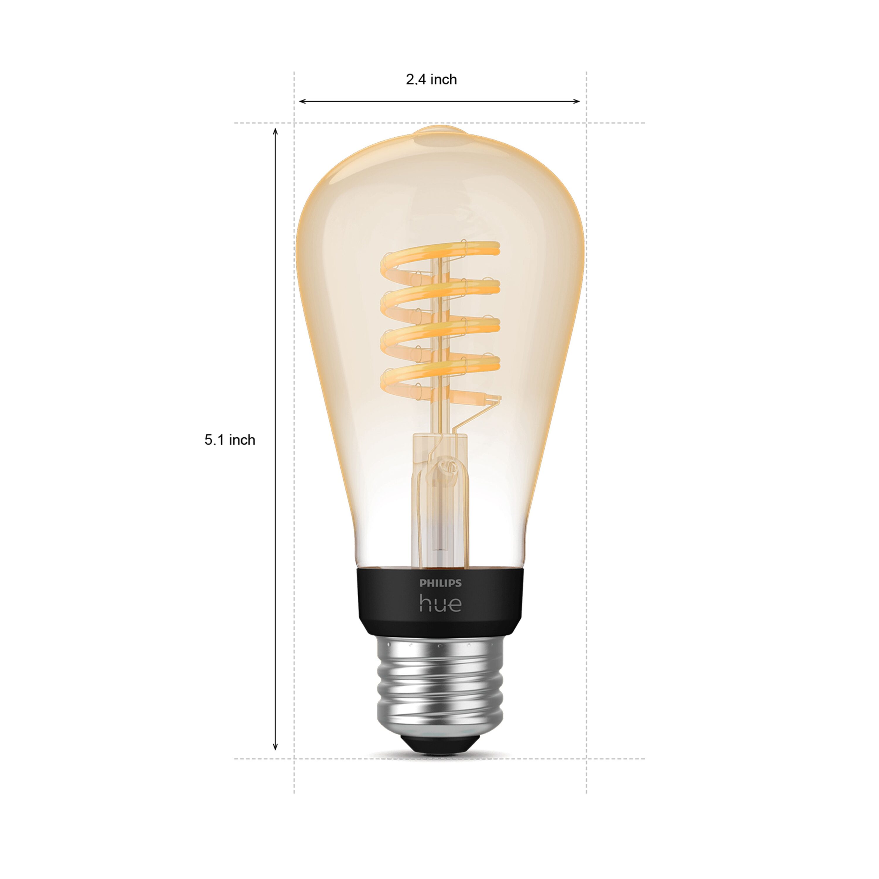 Philips Hue Filament 40-Watt EQ ST19 Tunable White E26 Dimmable Smart LED  Light Bulb in the General Purpose Light Bulbs department at