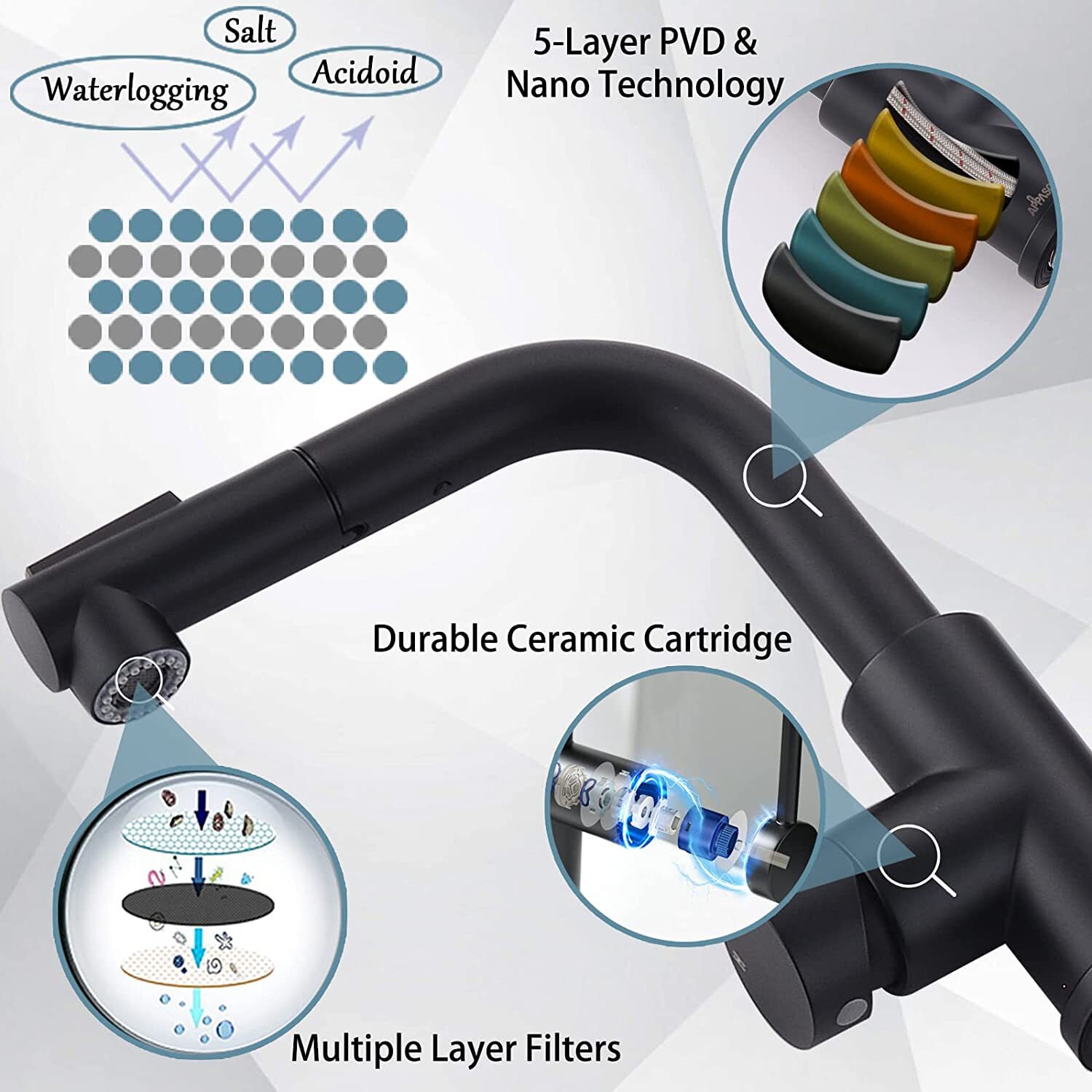 APPASO APS266-MB Kitchen-Faucets - View #3