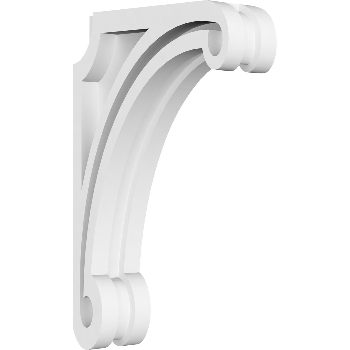 Ekena Millwork CORP01X05X09AH 1.875-in x 5.5-in x 9-in Arch Unfinished White PVC Paintable Corbel