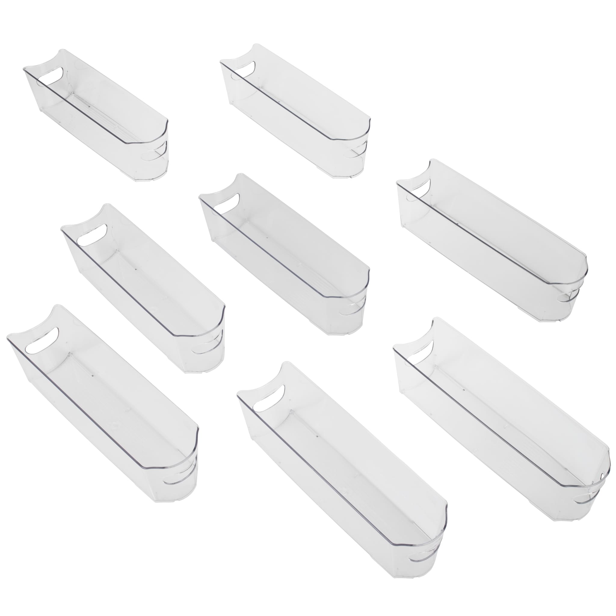 Smart Design 8004251AS8 8 -Pack ( 14.5-in W x 4-in H x 4-in D ) Clear Plastic Stackable Bin