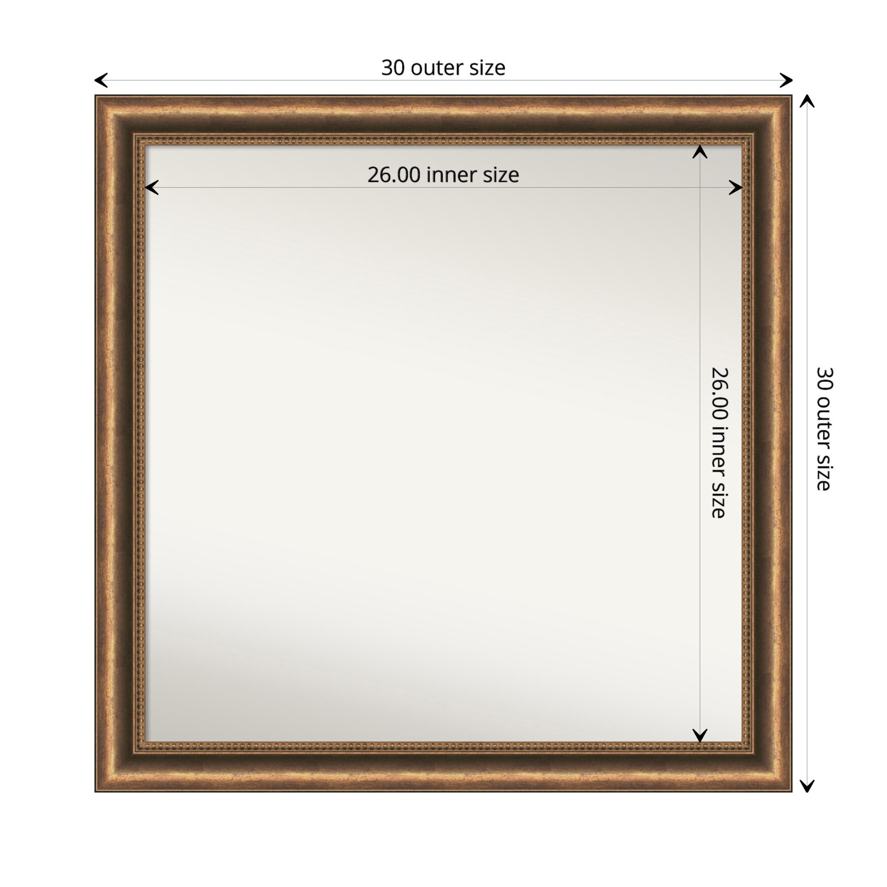 Amanti Art Amanti Art Non-beveled Wood Bathroom Wall Mirror (30 X 30 In 