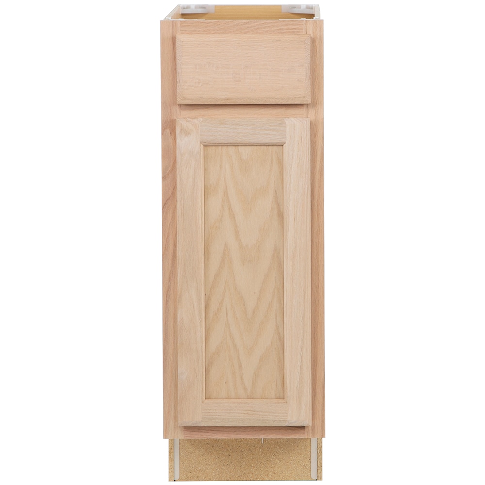 Project Source 12-in W x 35-in H x 23.75-in D Natural Unfinished Oak Door and Drawer Base Fully Assembled Stock Cabinet (Square Door Style) in the Kitchen Cabinets department at Lowes.com