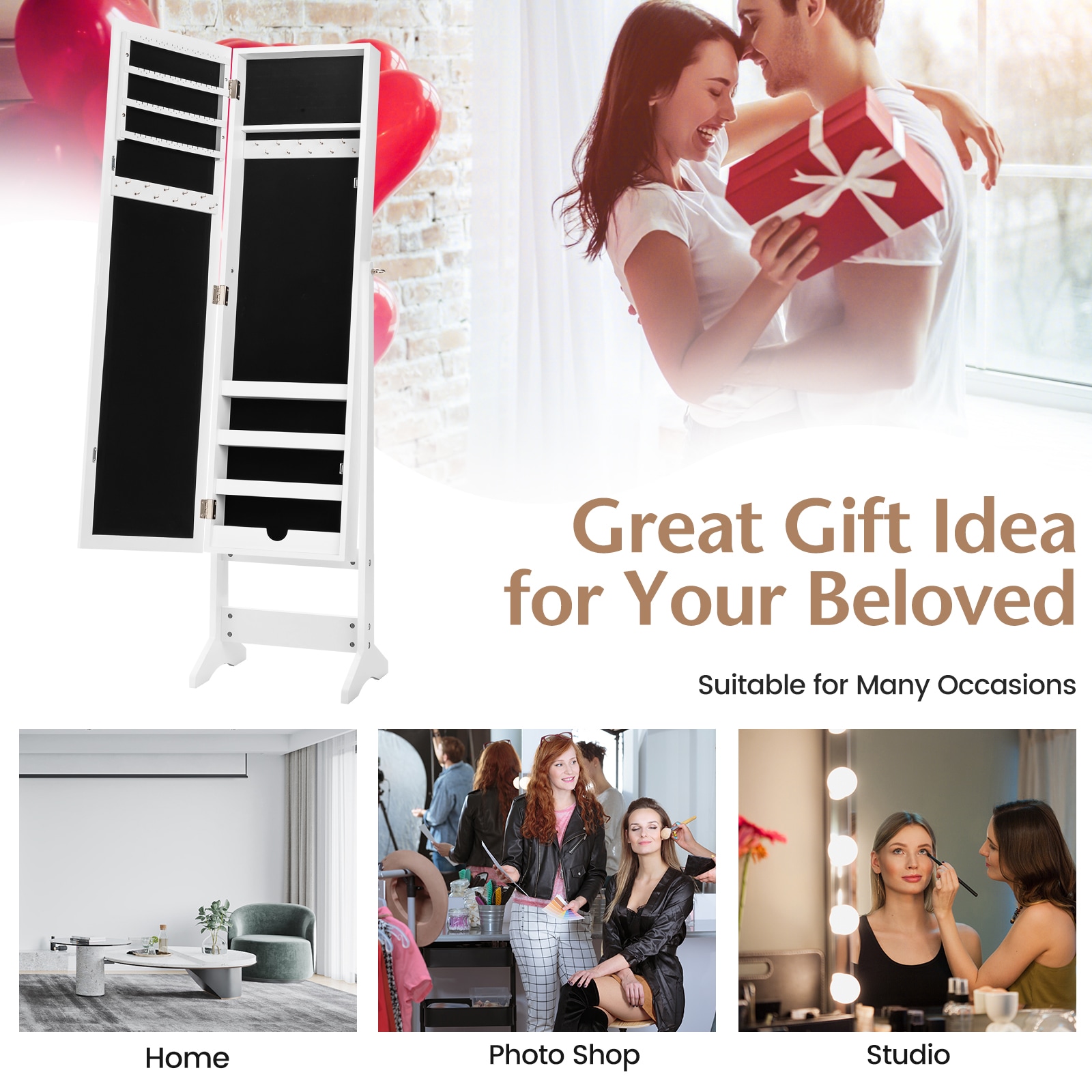 Slickblue D-CO-HW91466WH Jewelry-Armoires - View #6