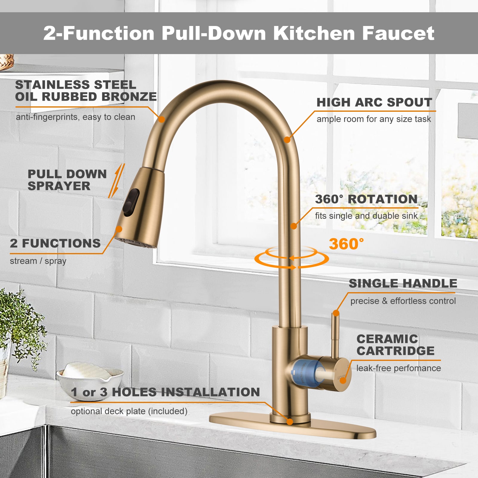 WOWOW 2310301G-AMUS Kitchen-Faucets - View #3